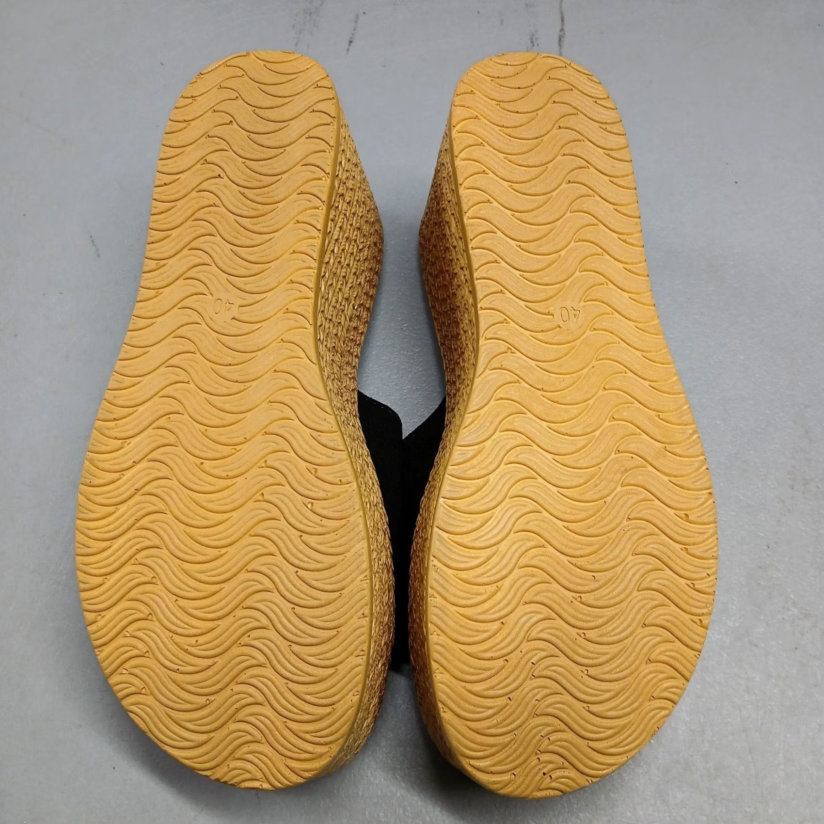 Vintage Shdy AOERDA Platform Espadrille Sandals Womens US 9 Tan & Black Open Toe Slip On Shoes Size US 9 / IT 39 - 7 Thumbnail