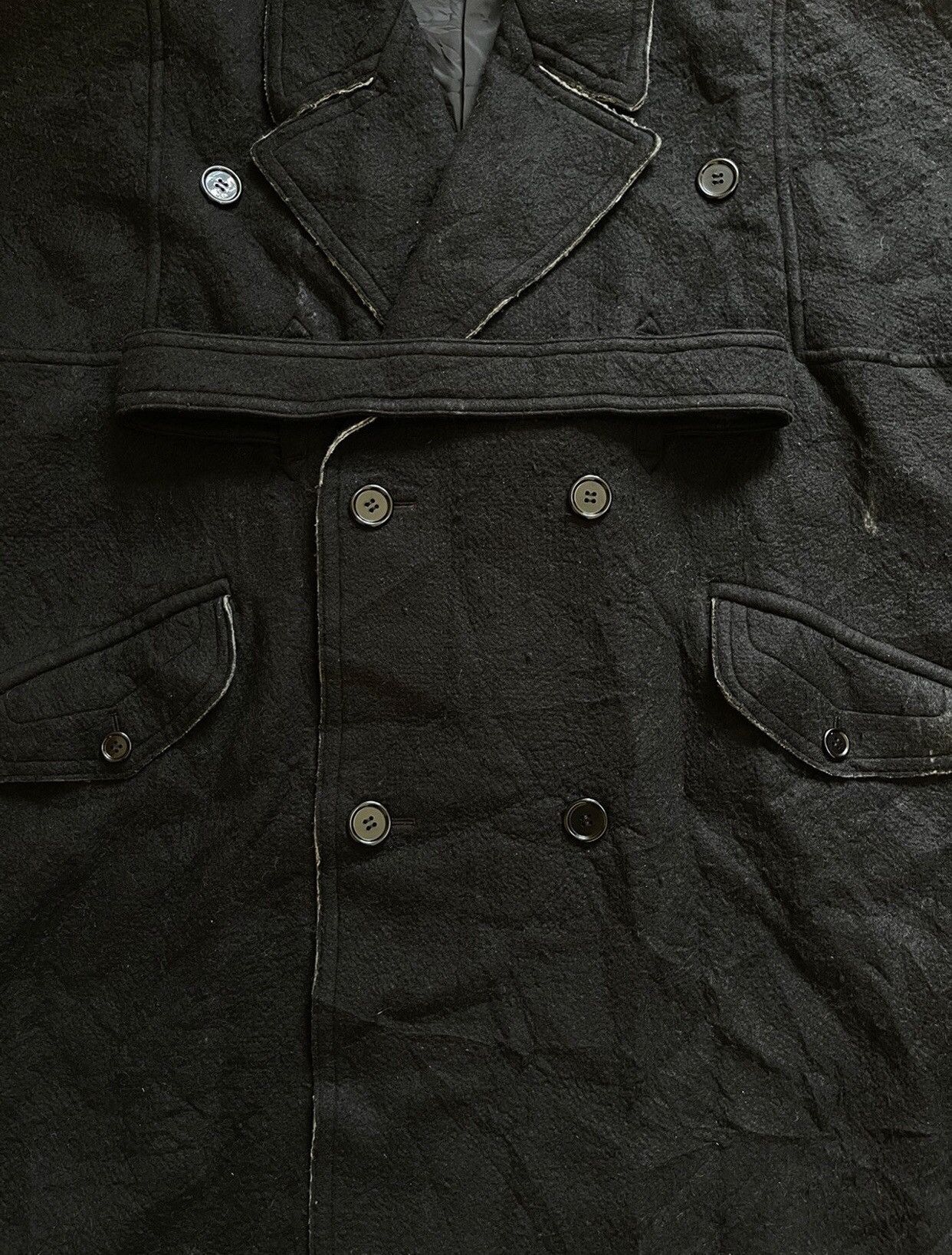 Designer × Yohji Yamamoto Yohji Yamamoto + Noir Wool Trench Coat With Belt Size US L / EU 52-54 / 3 - 9 Thumbnail