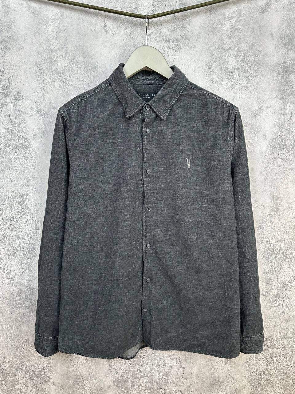 Allsaints AllSaints Lorella LS Shirt Gray Textured Ramskull Logo Size US M / EU 48-50 / 2 - 1 Thumbnail