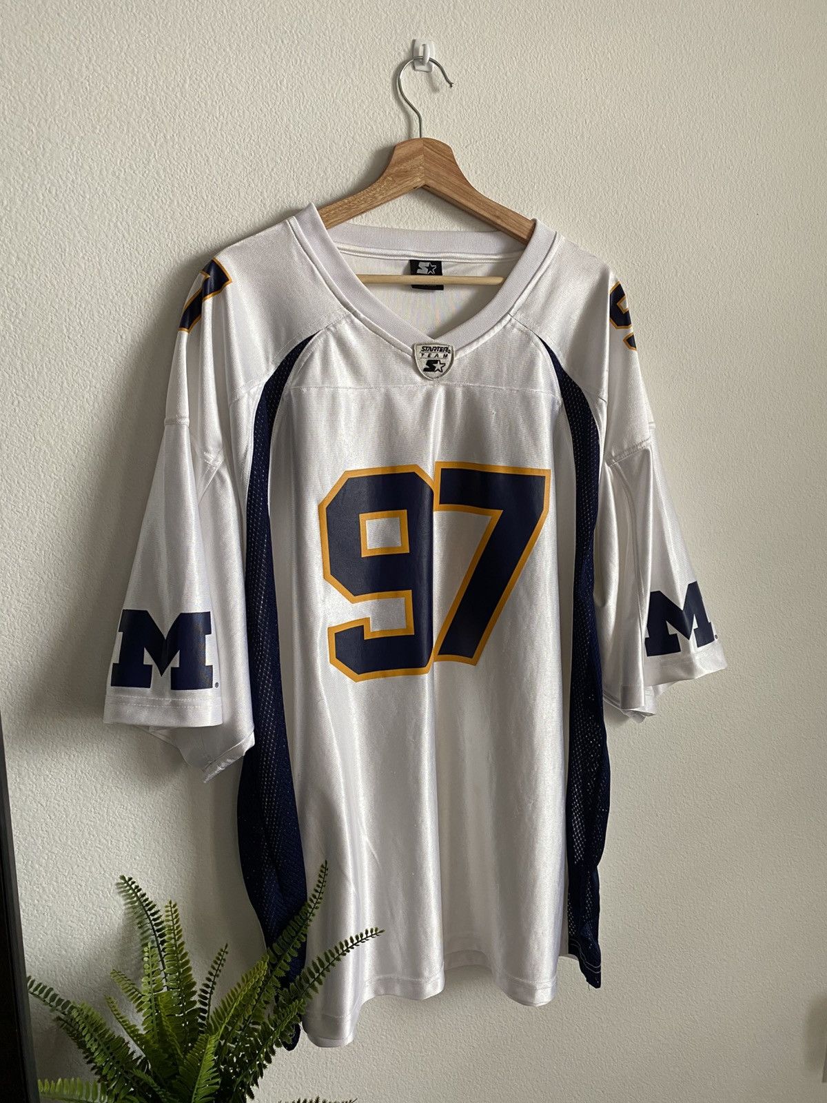 Starter Vintage 90s Michigan Wolverines Starter Jersey Size US XXL / EU 58 / 5 - 3 Thumbnail