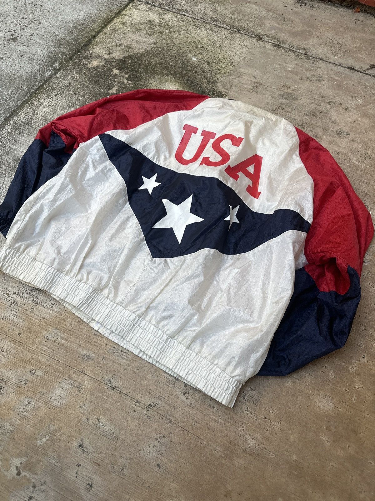 USA Olympics × Vintage Vintage 90s Made In USA Olympic Games Windbreaker jacket Size US XL / EU 56 / 4 - 5 Thumbnail