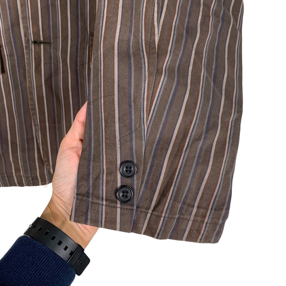 Japanese Brand KAPITALIST Striped Casual Jacket #0624-C29 Size US L / EU 52-54 / 3 - 13 Thumbnail