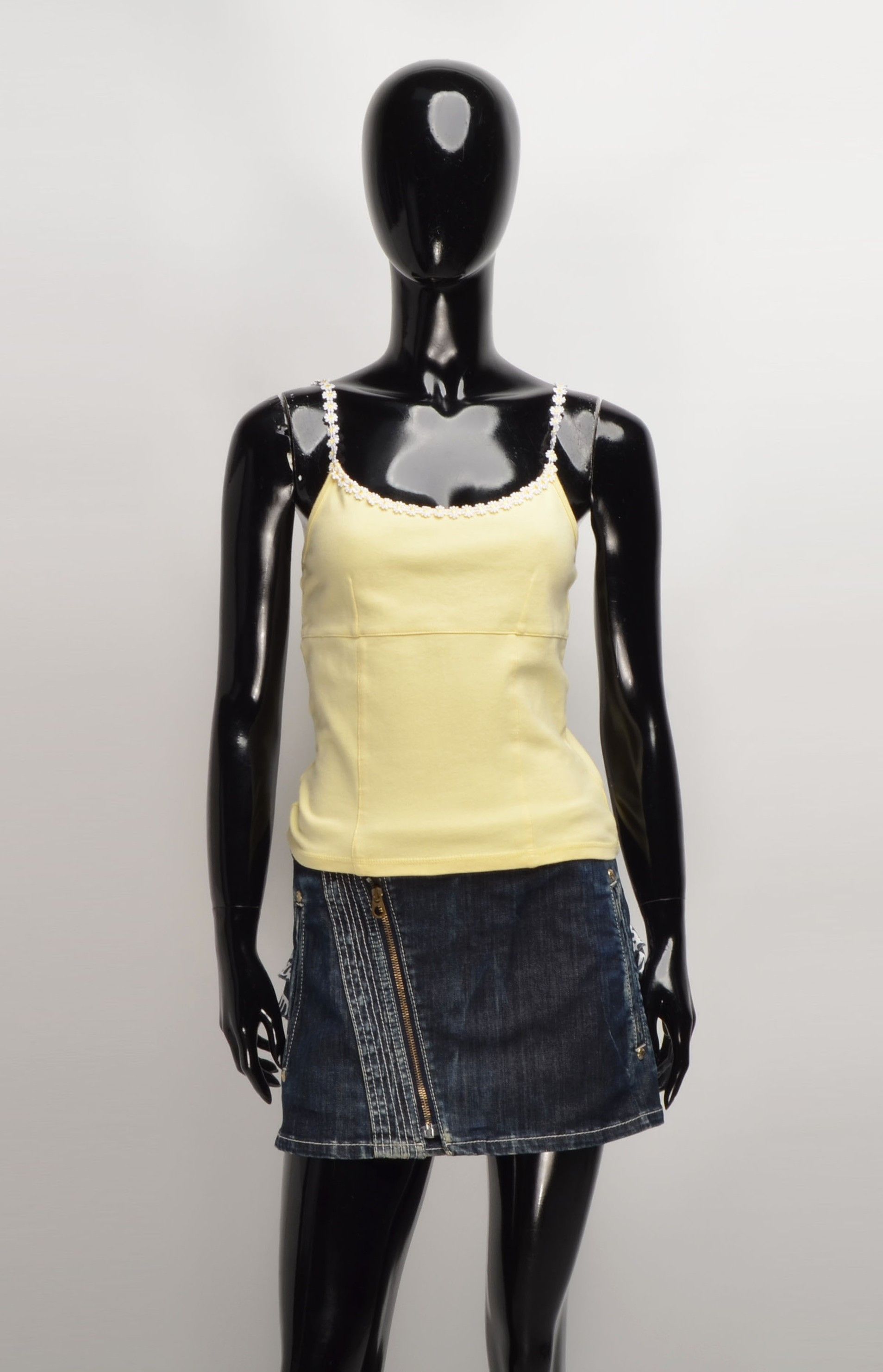 Designer Vintage Q&A Y2K Cottage Kidcore Cute Yellow Cami Top Size S / US 4 / IT 40 - 1 Thumbnail