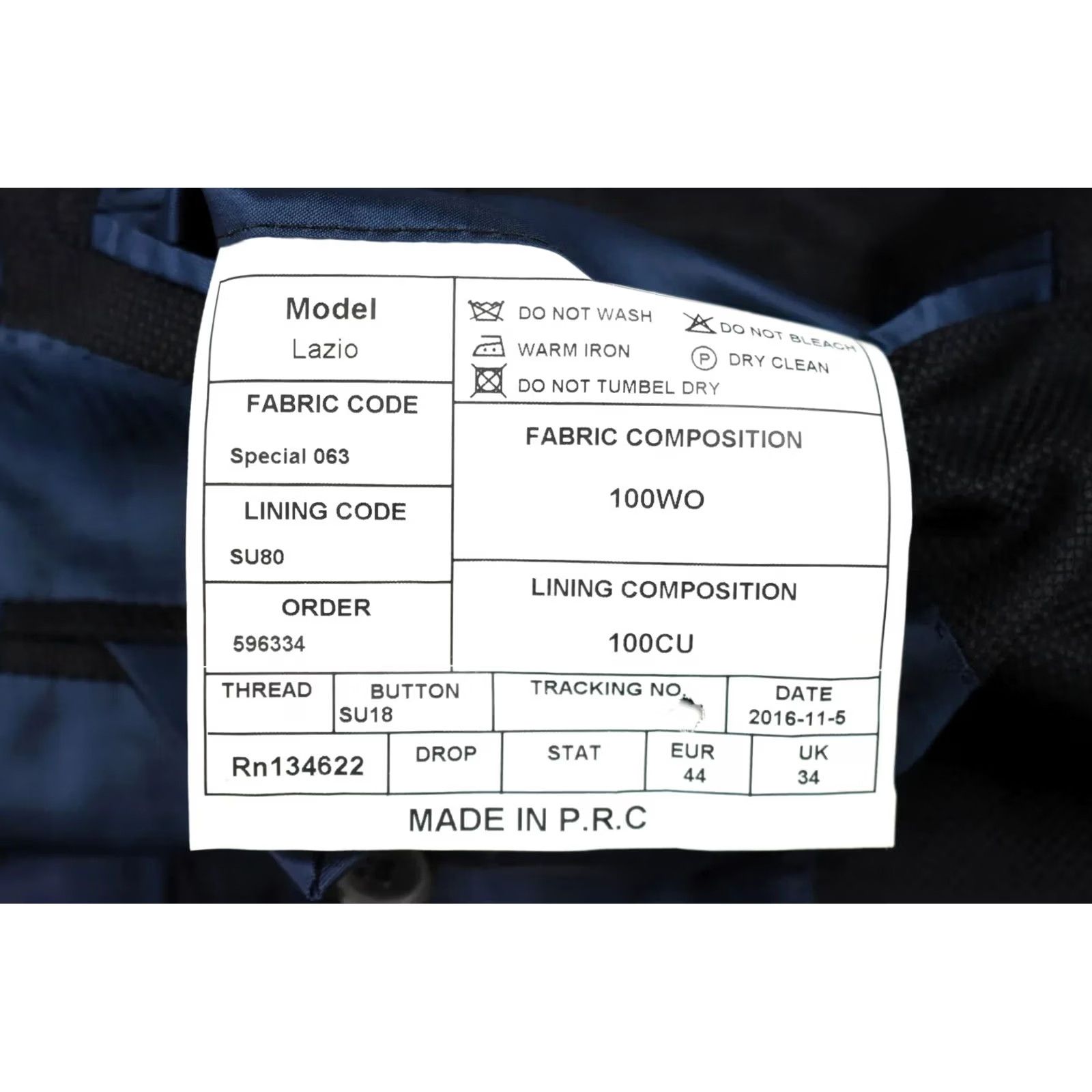 Suitsupply SUITSUPPLY Lazio Personal Tailoring Blazer Men's UK 34 Blue Single Breasted Size 34R - 6 Thumbnail
