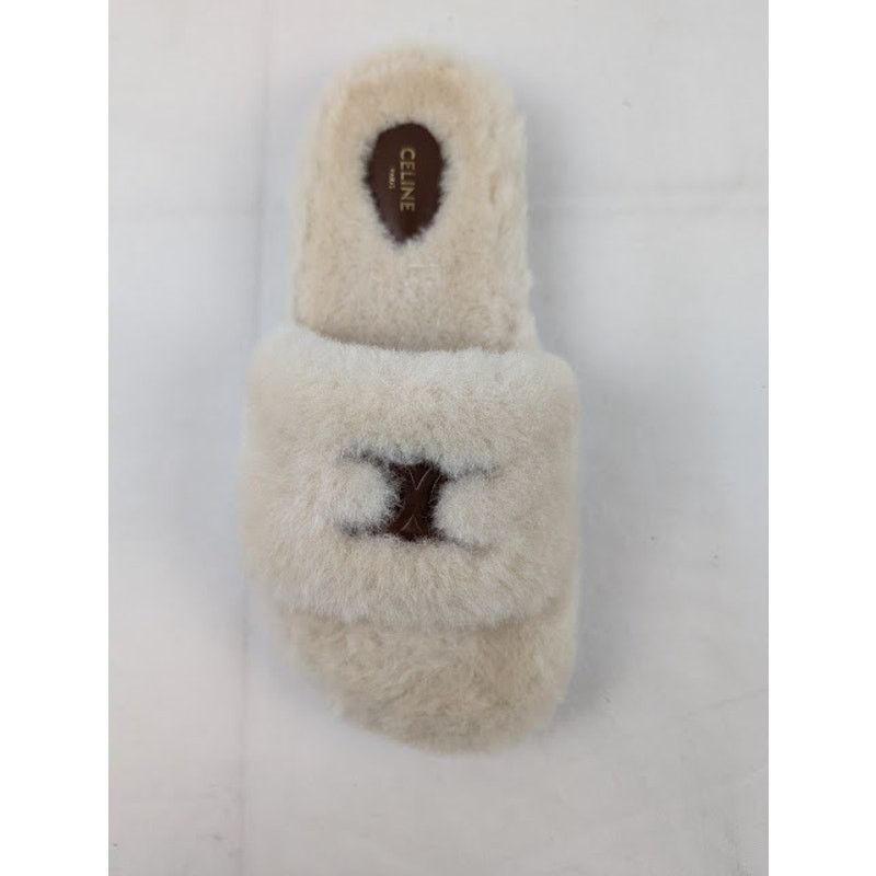 Celine o1rshd1 / Dup / Furry Slippers Slipper Fur Triomphe Size US 9 / IT 39 - 3 Thumbnail
