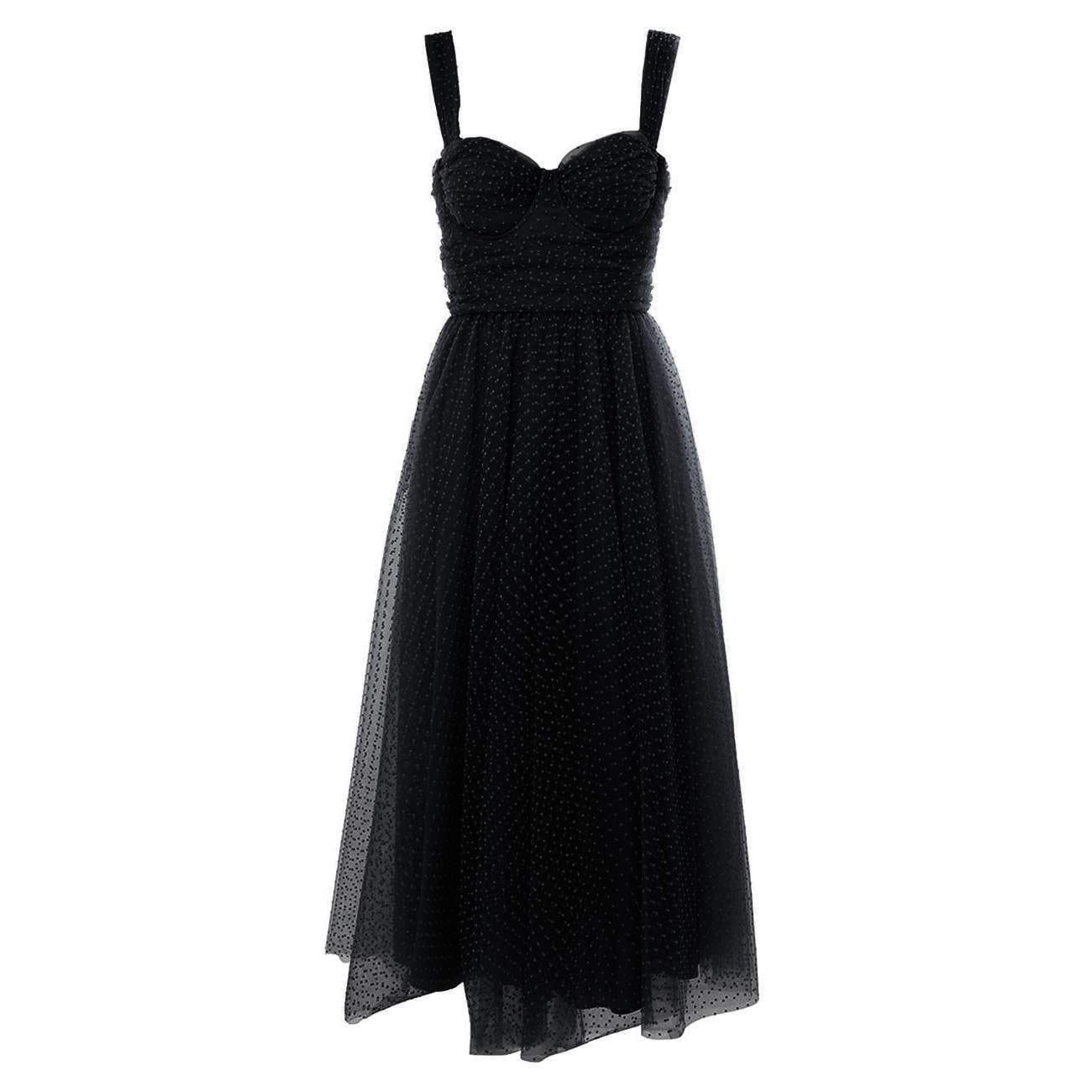 Zimmermann oc11z0825 Tulle Midi Dress in Black Size L / US 10 / IT 46 - 1 Thumbnail