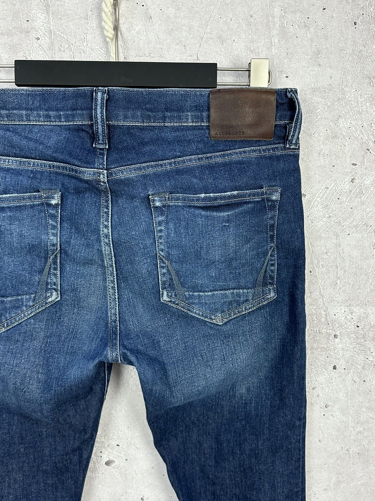 Allsaints AllSaints Stamp Cigarette Washed Blue Cotton Denim Pants Size US 33 - 7 Thumbnail