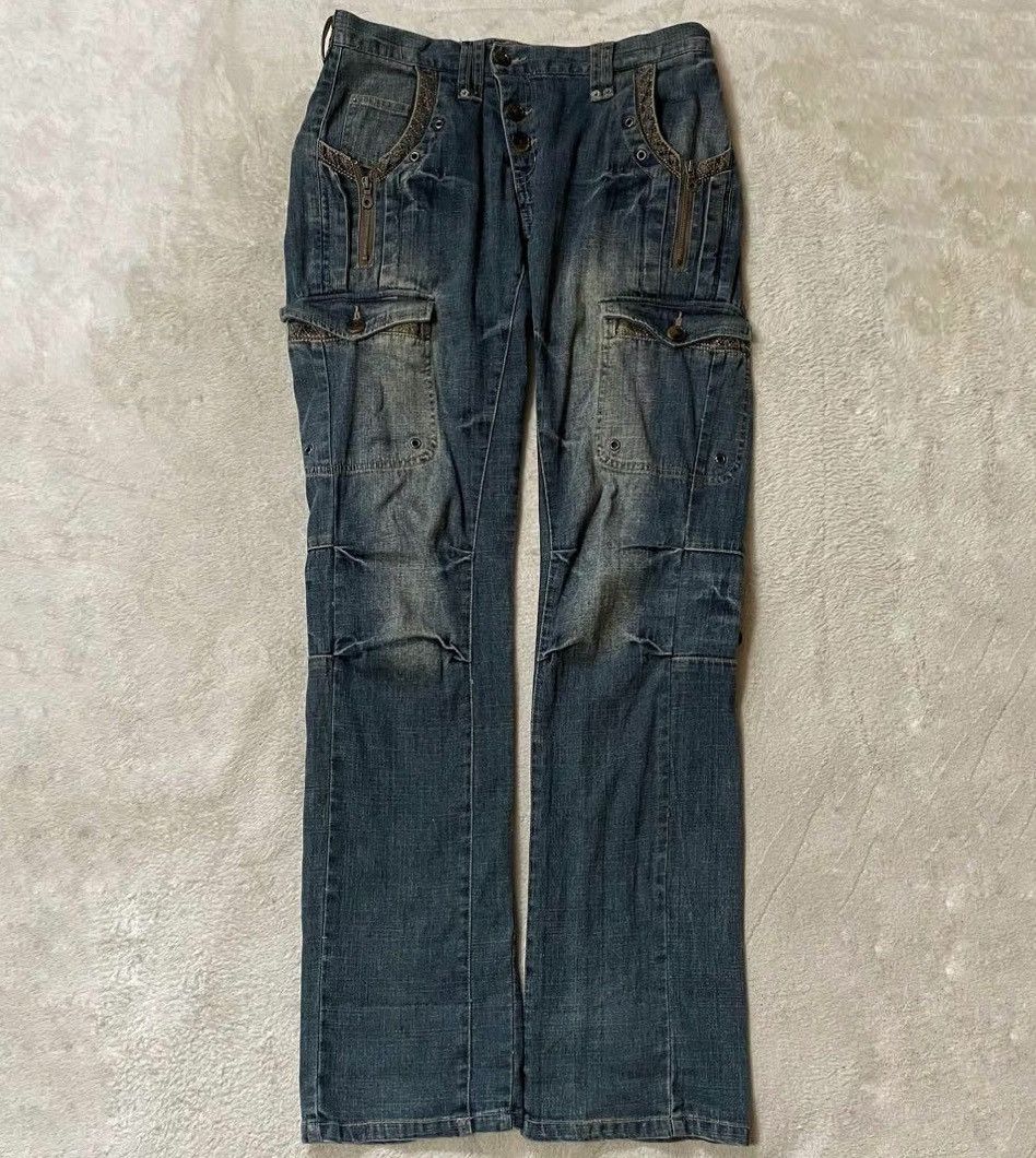 PPFM PPFM 2000s y2k denim pants Size US 35 - 1 Thumbnail