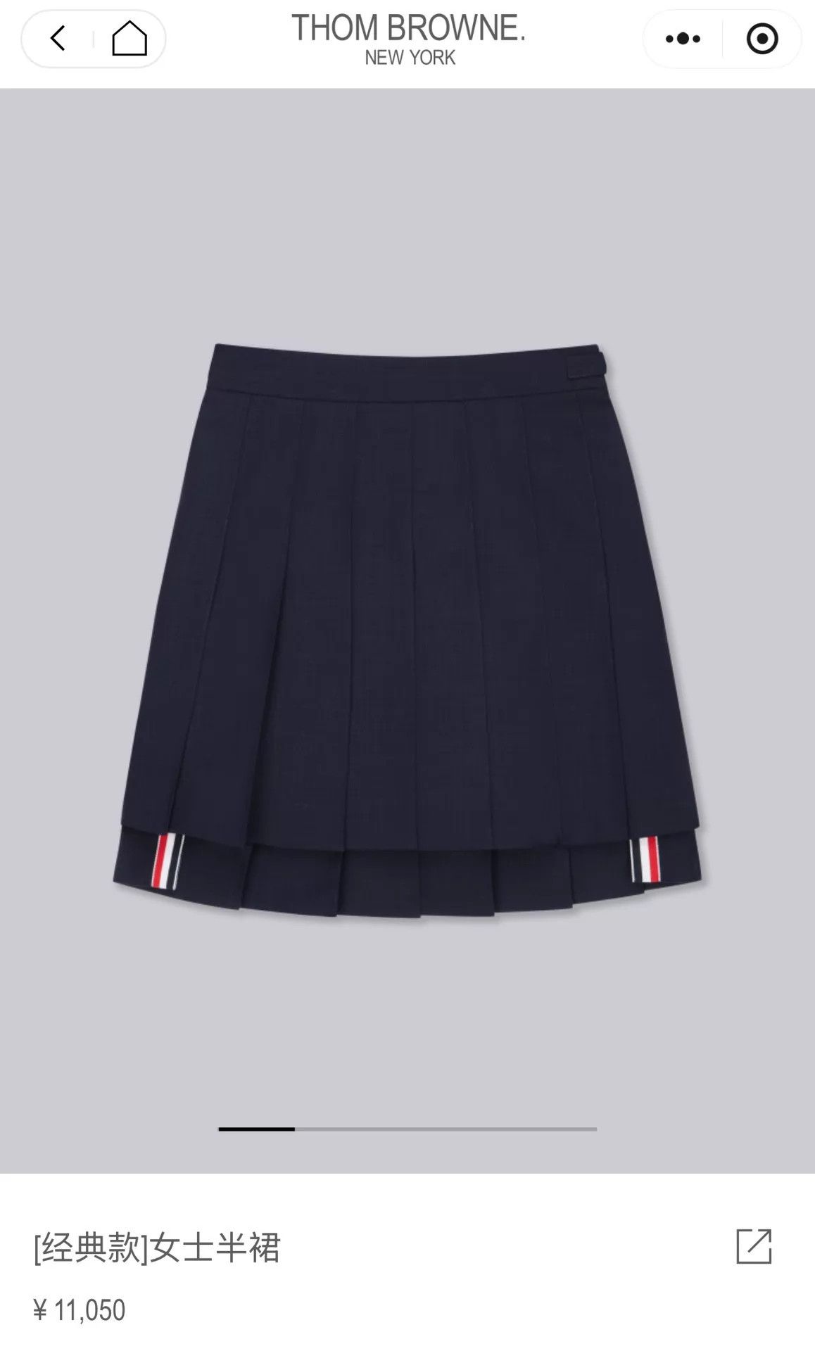 Thom Browne Thom Browne Women's Navy Gold-Button Pleated Mini Skirt Size 26" / US 2 / IT 38 - 6 Thumbnail