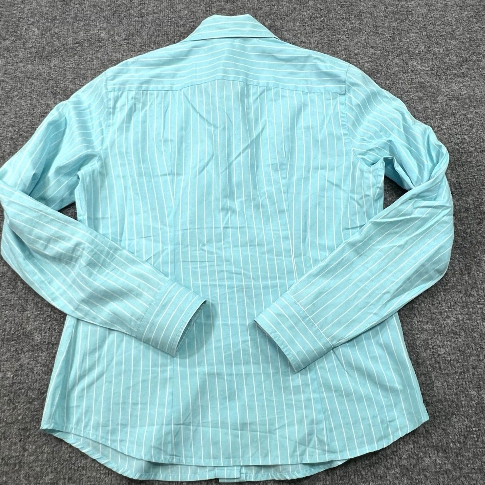 Lilly Pulitzer VINTAGE Lilly Pulitzer Shirt Womens 4 Teal Blue Striped Button-Up Collared 90s Preppy Mens? Size S / US 4 / IT 40 - 4 Thumbnail