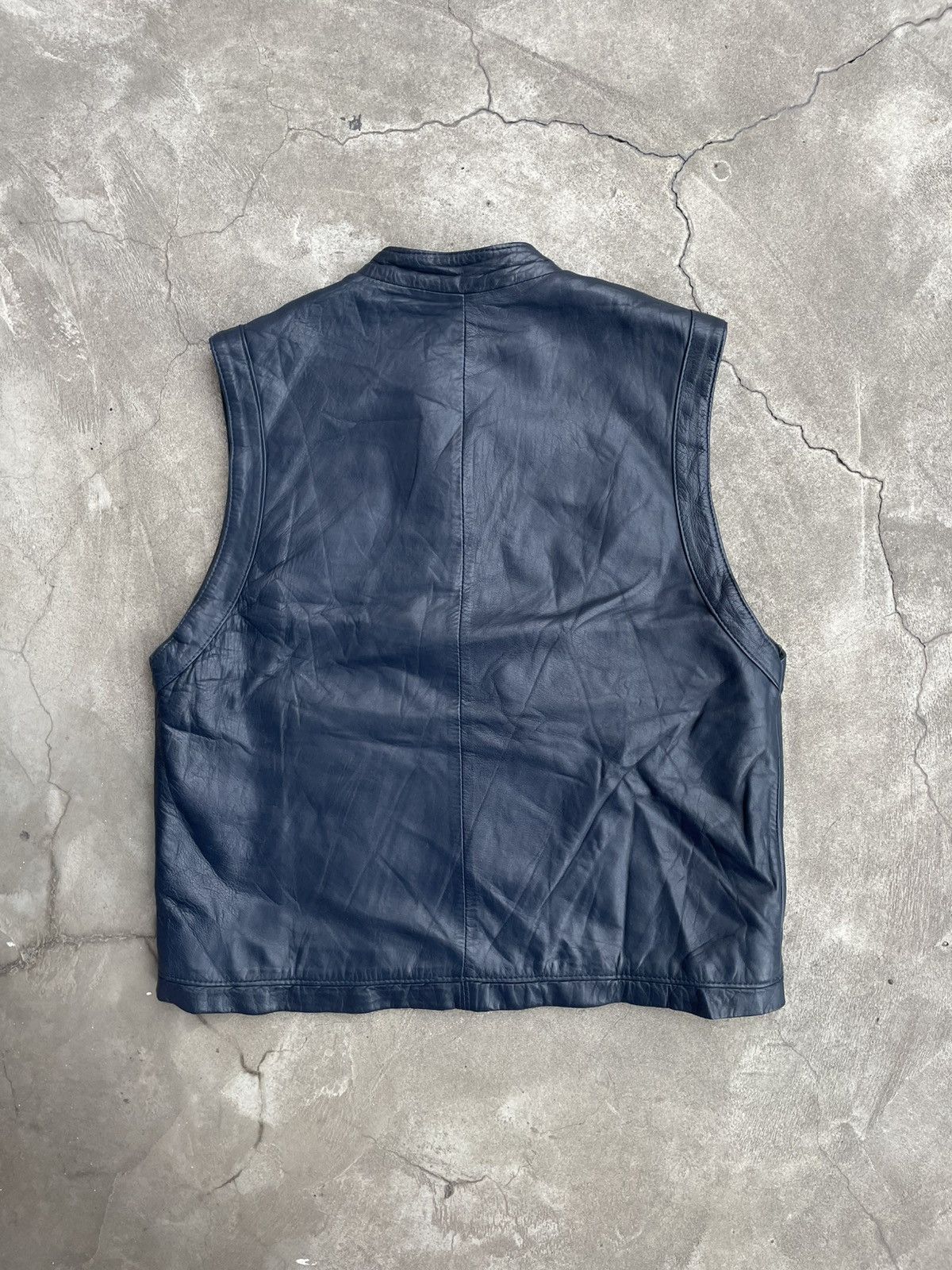 Vintage Leather Vest: 1980s Iron Areitio Zipper & Main Plastic Diana Size US L / EU 52-54 / 3 - 3 Thumbnail