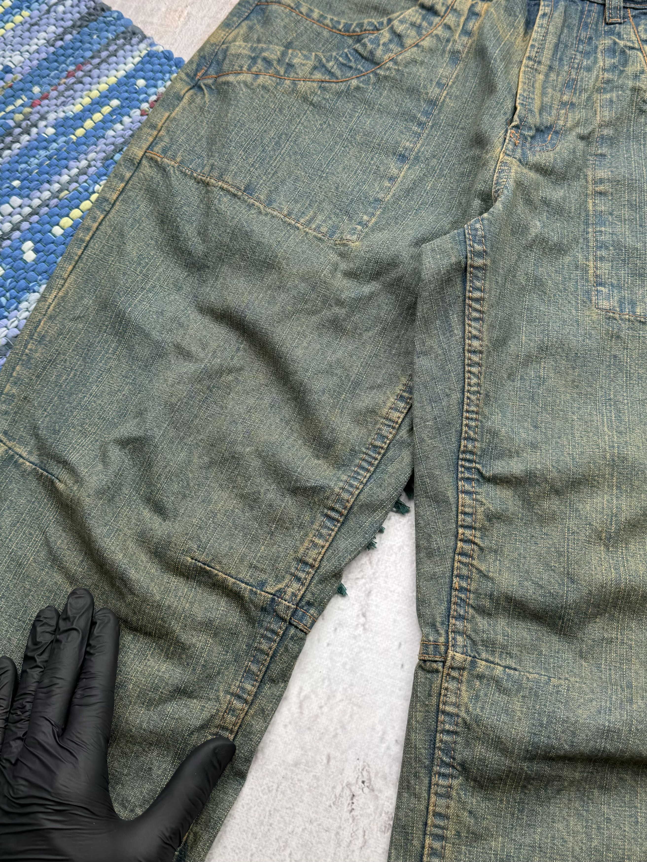 Japanese Brand Vintage Faded Long Wide Shorts A15D15(361) Size US 32 / EU 48 - 4 Thumbnail