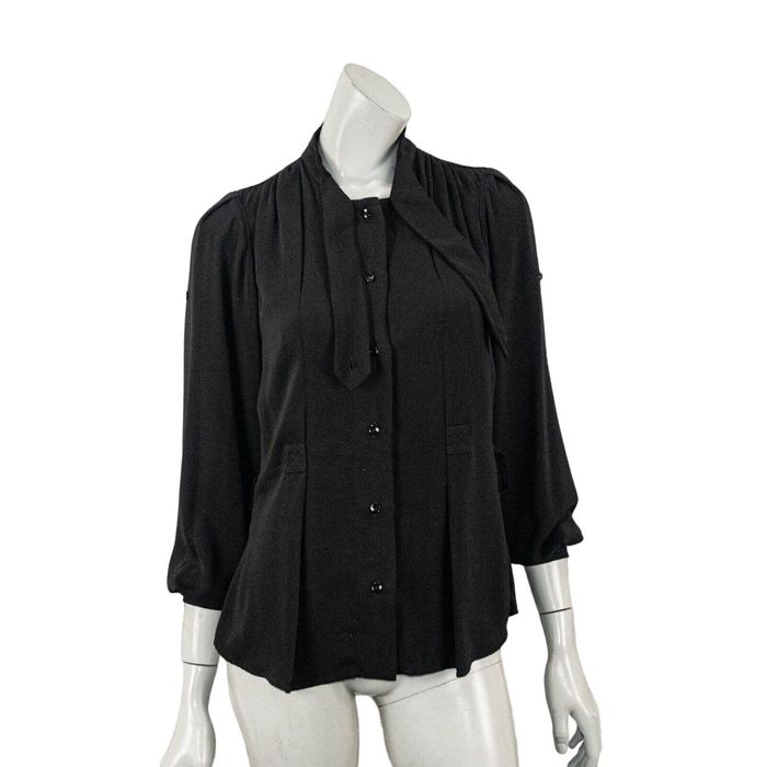 Yves Saint Laurent Yves Saint Laurent Uniform Button up Blouse collar loop Grailed