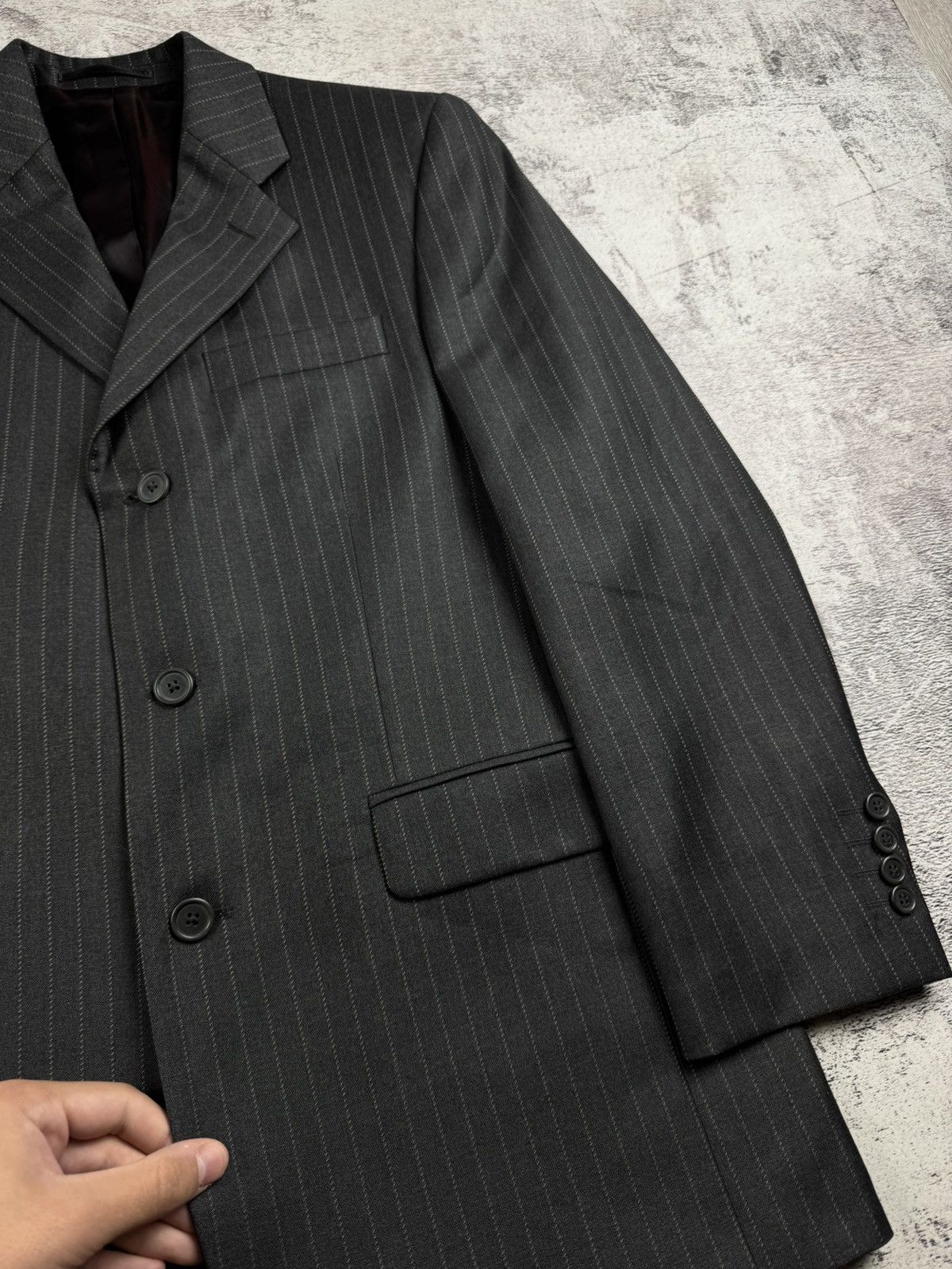 Chester Barrie Chester Barrie Striped Wool 38/96 cm Size Classic Blazer Jacket Trousers Suit Size 38S - 10 Thumbnail