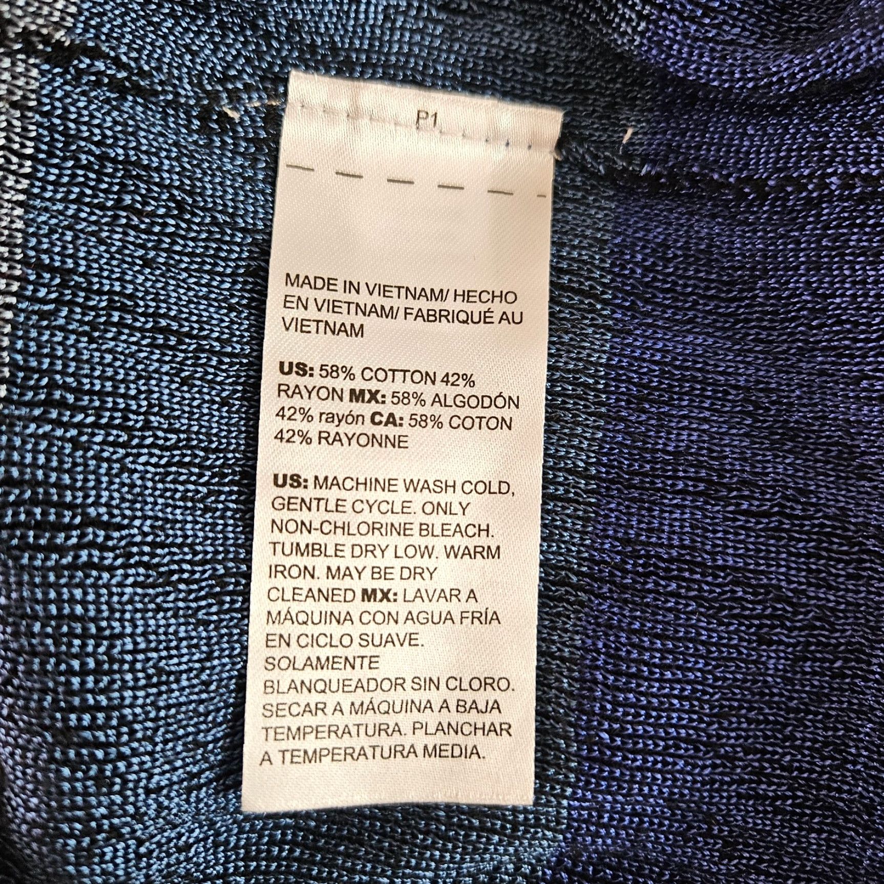 Vintage Chico's Womens Cardigan Small Blue Black Stripe Long Sleeve Cotton Blend Knit Sweater Cardigan Womens XS? Size S / US 4 / IT 40 - 4 Thumbnail