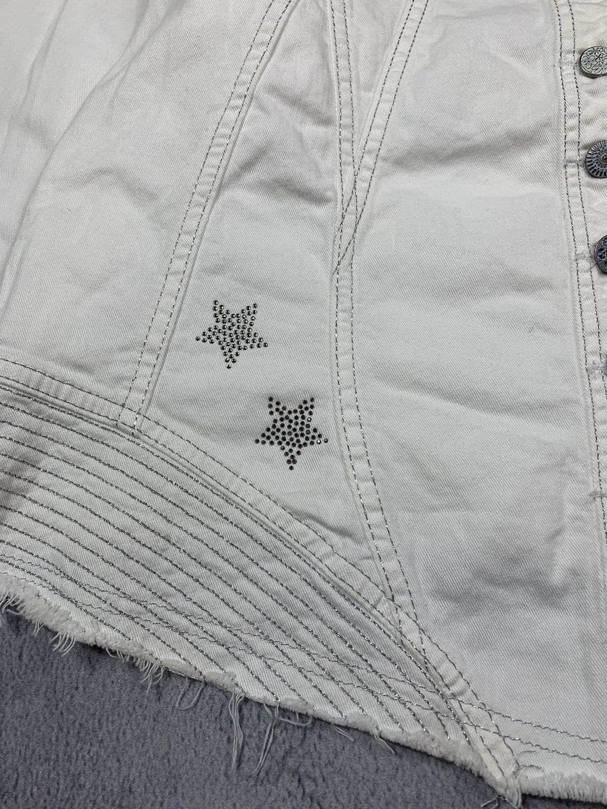 Japanese Brand × Vintage Vintage Y2K Crown wings Sequins denim jacket opium style XL Size XL / US 12-14 / IT 48-50 - 8 Thumbnail
