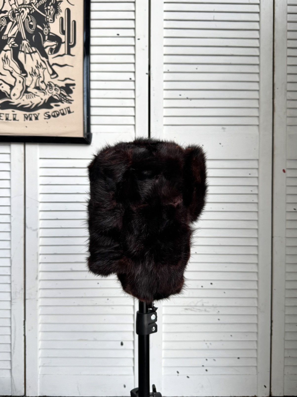 Vintage Vintage 1970s Burgundy Mink Fur Ushanka Trapper Hat Sheen Size ONE SIZE - 7 Thumbnail