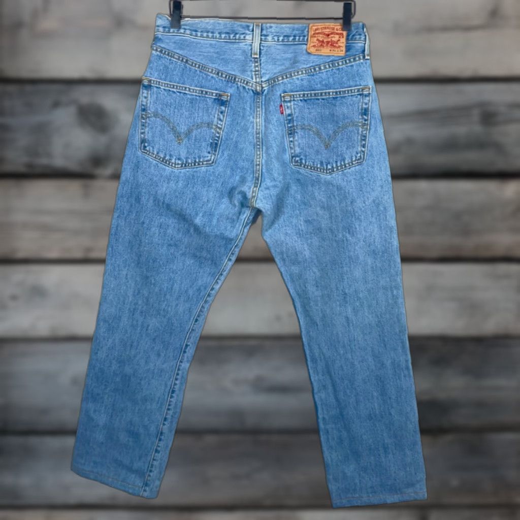 Levi's VINTAGE Levi's 501 Jeans Men 32 x 29.5 Blue Button Fly Straight Leg Regular 34 x 34 (Tag) 100% Cotton Denim Vintage Grunge Retro Size US 32 / EU 48 - 1 Thumbnail