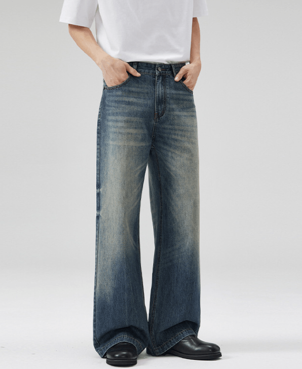 Japanese Brand × Jean American whisker gradient baggy jeans high street Size US 32 / EU 48 - 2 Thumbnail