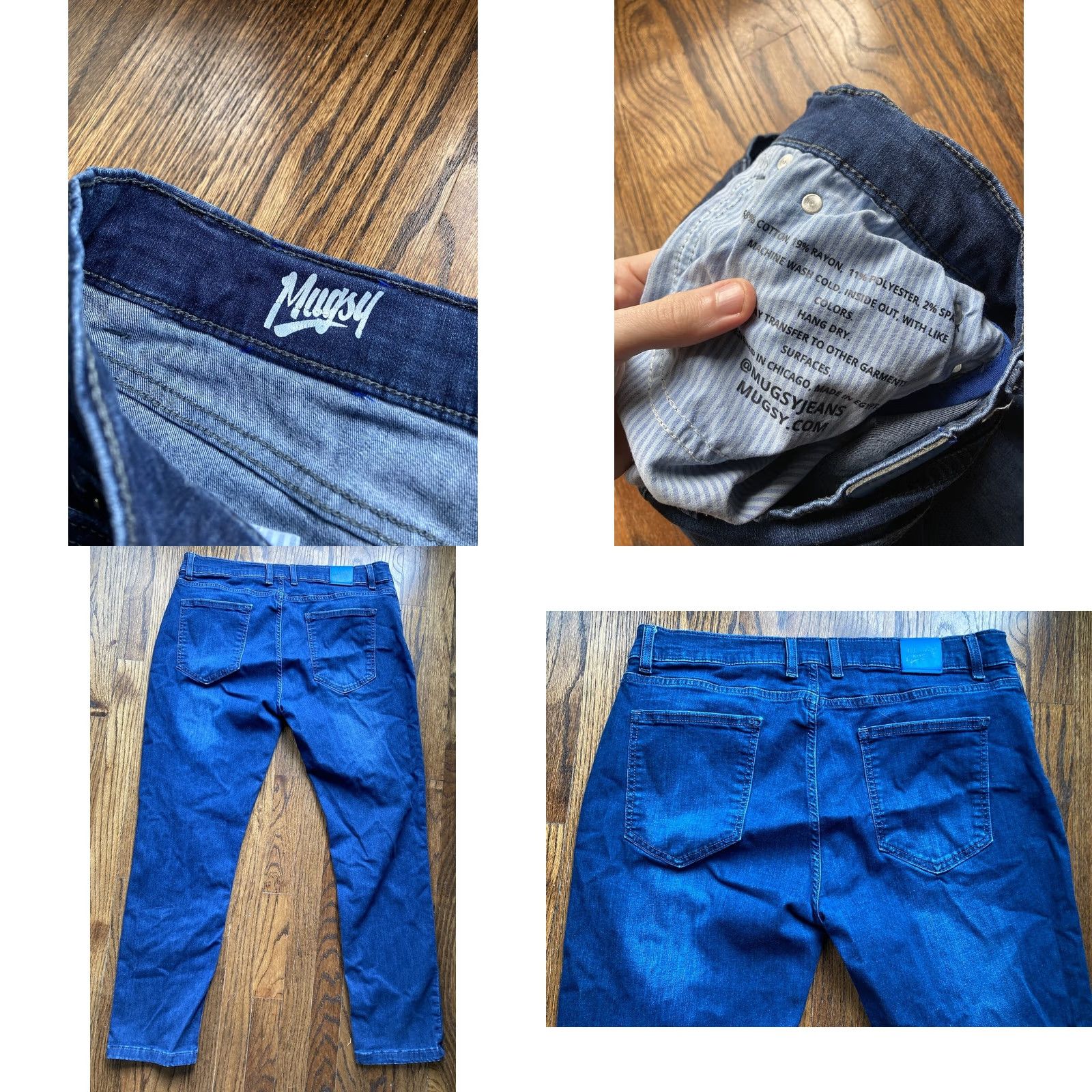 Vintage Mugsy Jeans Jeans Mens 35x29 Straight Denim Medium Blue Stretch 5-Pocket City Preppy Regular Mens Size US 38 / EU 54 - 8 Thumbnail
