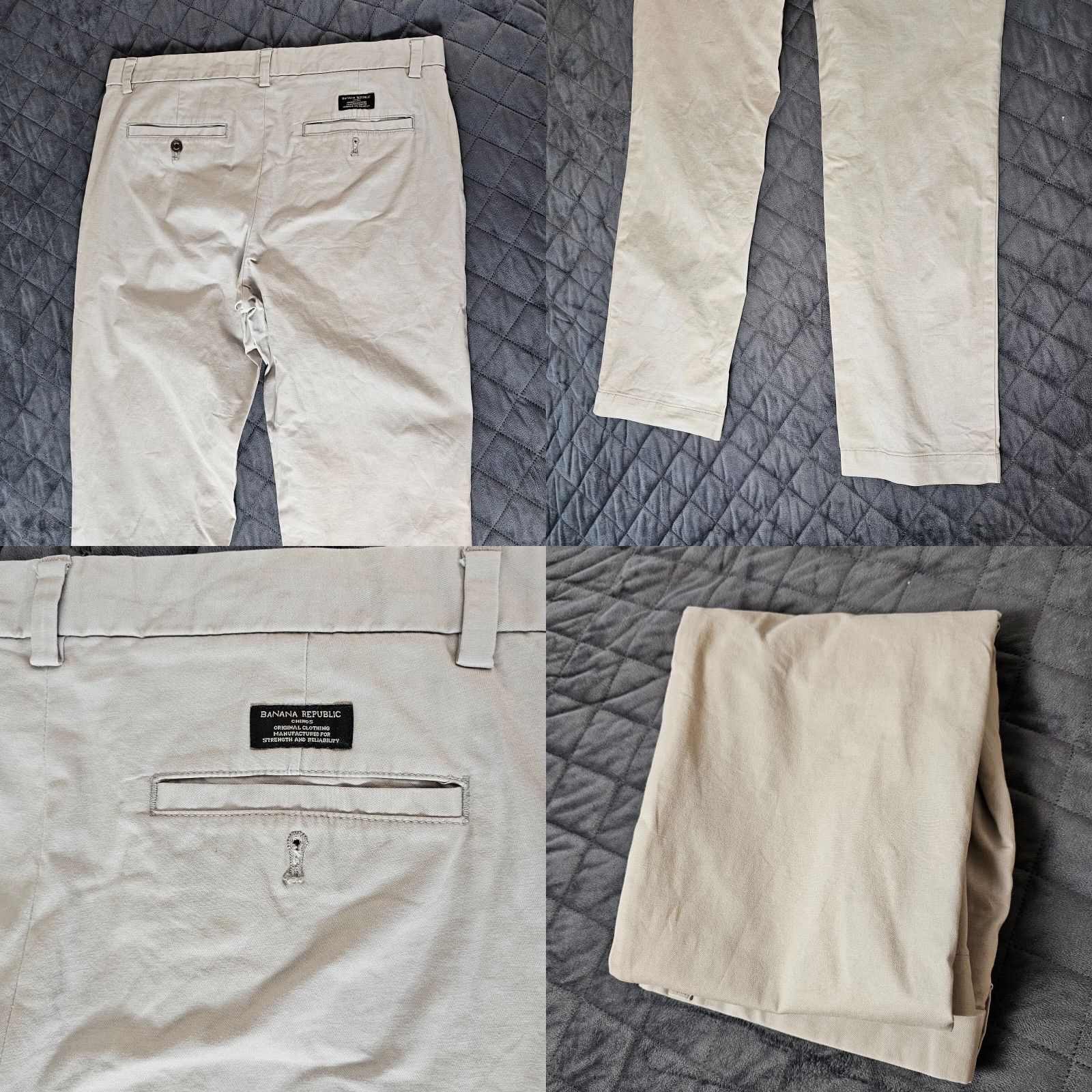Banana Republic Banana Republic Men Pants 33x32 Beige Aiden Chino Straight Mid Rise Slash Pocket Size US 33 - 8 Thumbnail