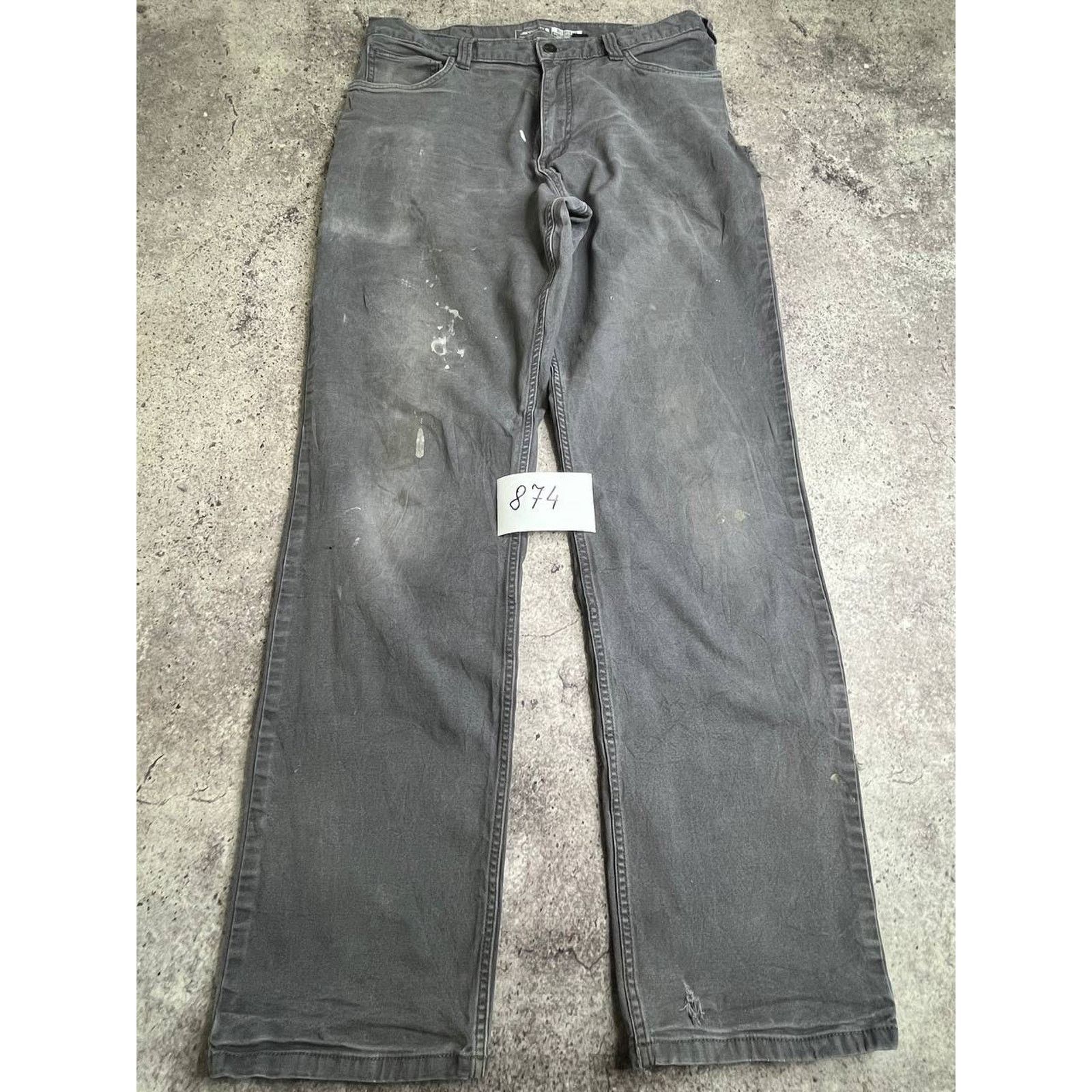 Carhartt Relaxed Canvas Work Pants Faded Grey Paint Splatter