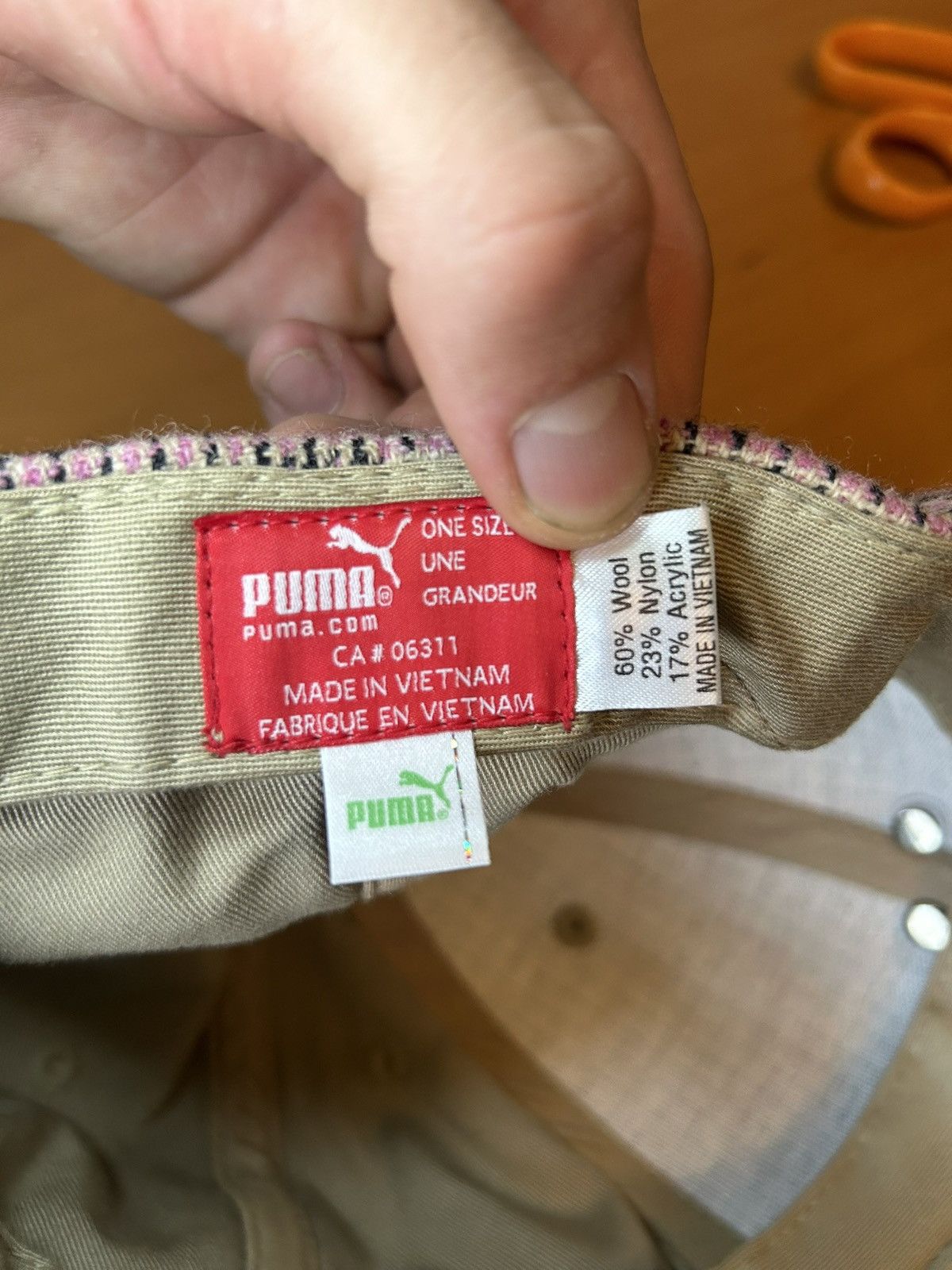 Puma Vintage Puma wool check adjustable baseball cap Size ONE SIZE - 7 Thumbnail