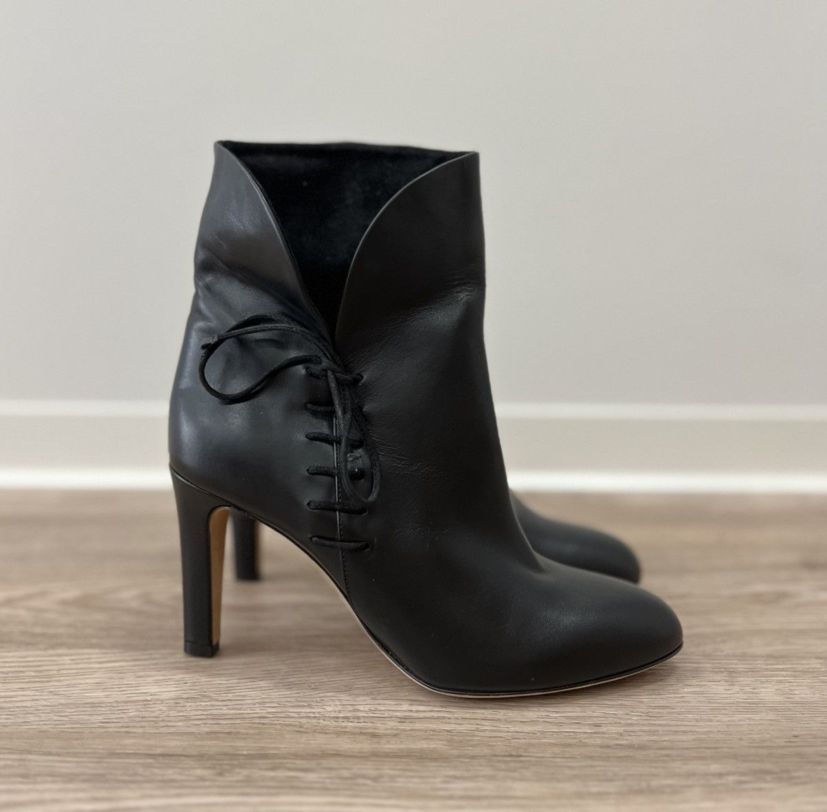 Avant Garde x Bally Switzerland Black Leather Ankle Heel Shoes Boots, Women's (Size 8)