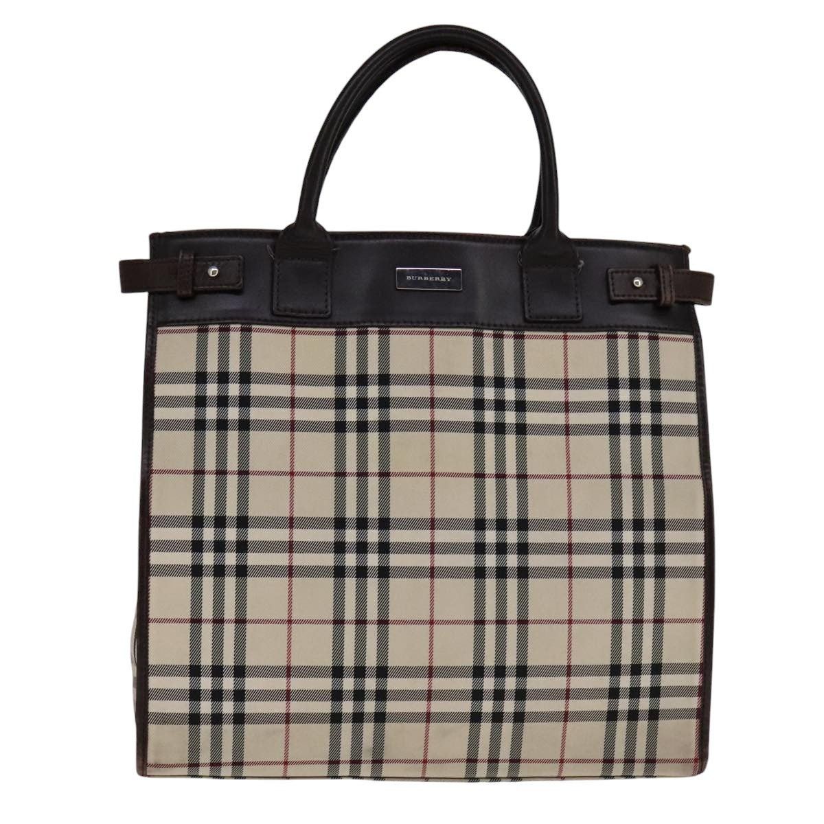 Burberry Burberry Nova Check Hand Bag Canvas Leather Beige Brown Size ONE SIZE - 2 Thumbnail