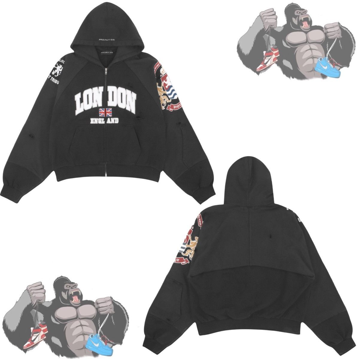 トップス PROJECT G/R GIMPWAFFLETHERMALZIP HOODIE PROJECT G/R - Gimp Waffle Thermal Zip Hoodie | HBX