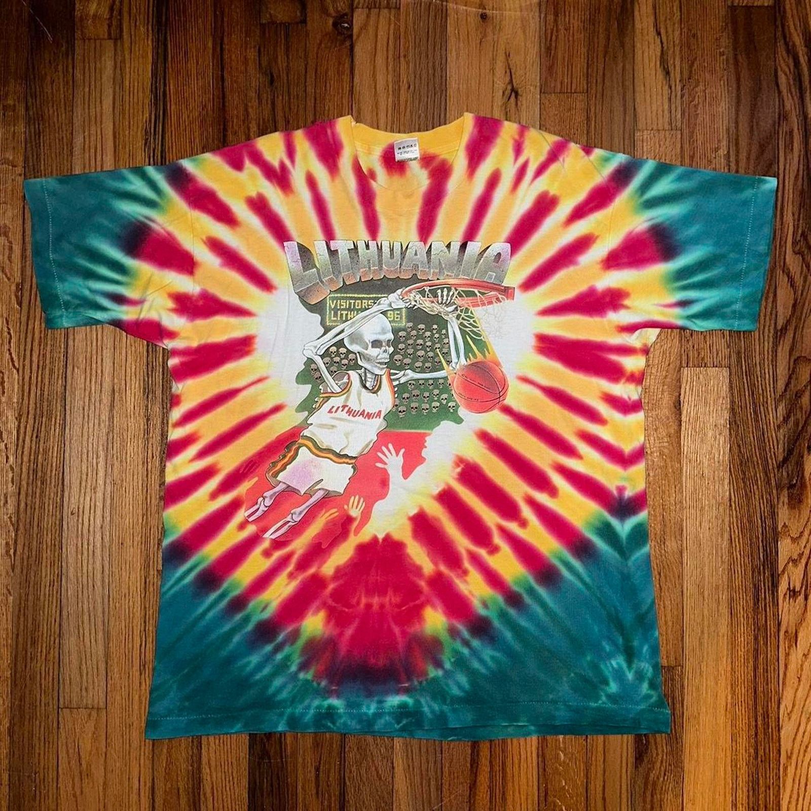 Grateful Dead × Vintage 90s Single Stitch Grateful Dead Lithuania Basketball Tee XL Size US XL / EU 56 / 4 - 1 Thumbnail