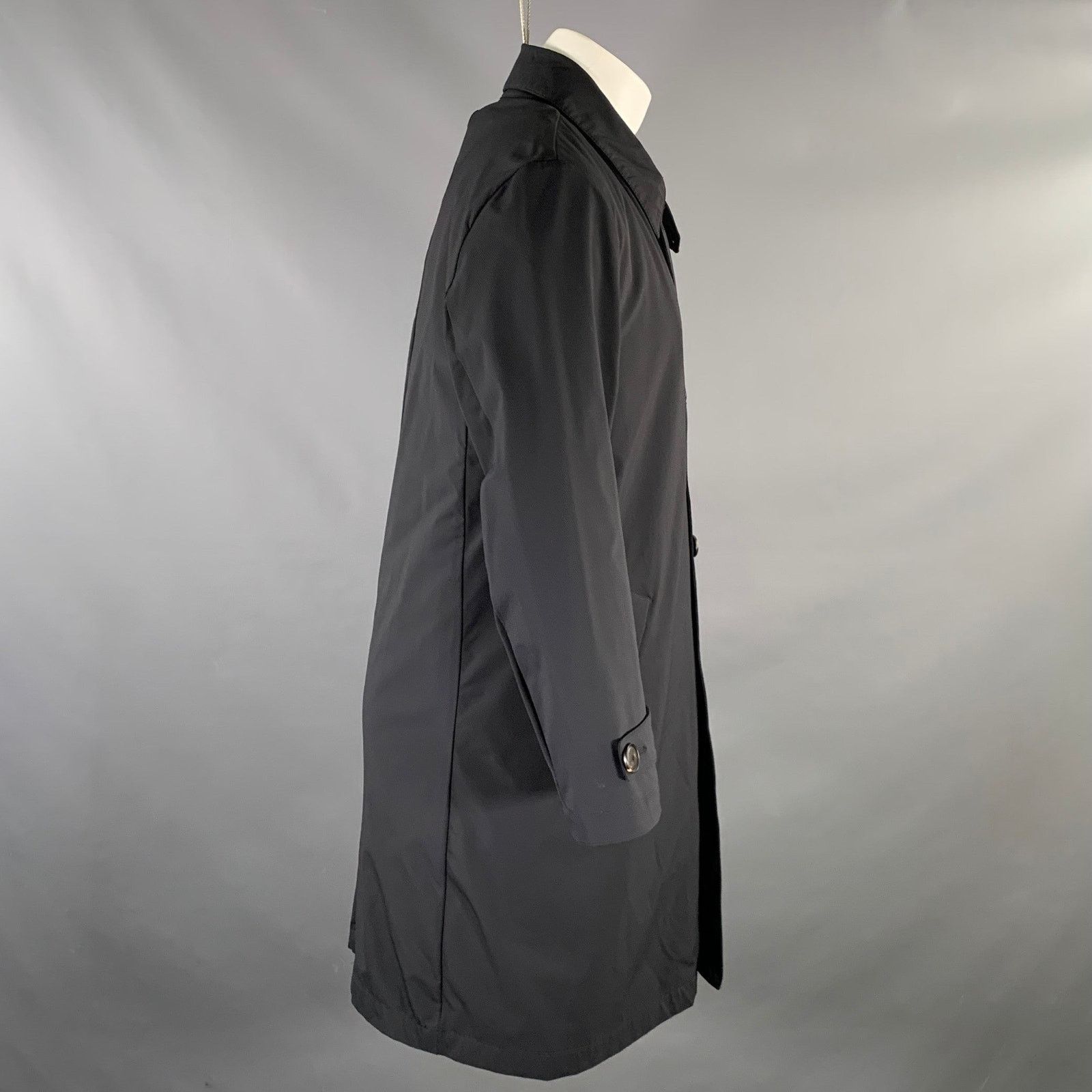 Emporio Armani Size 40 Black Polyamide Blend Detachable Lining Coat Size US XXS / EU 40 - 2 Thumbnail