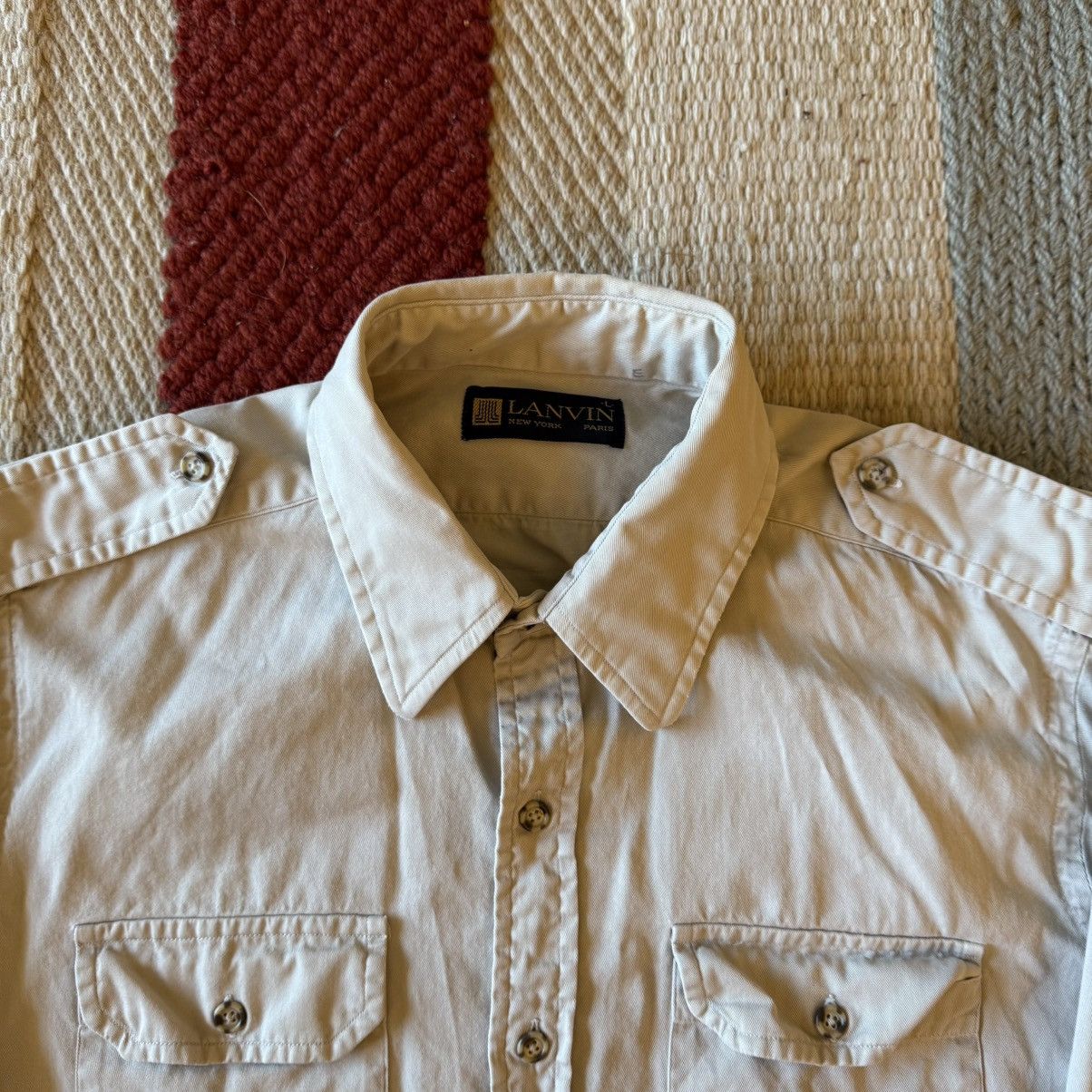 Lanvin Vintage Lanvin Cotton Military Button Up Shirt Medium Size US M / EU 48-50 / 2 - 3 Thumbnail