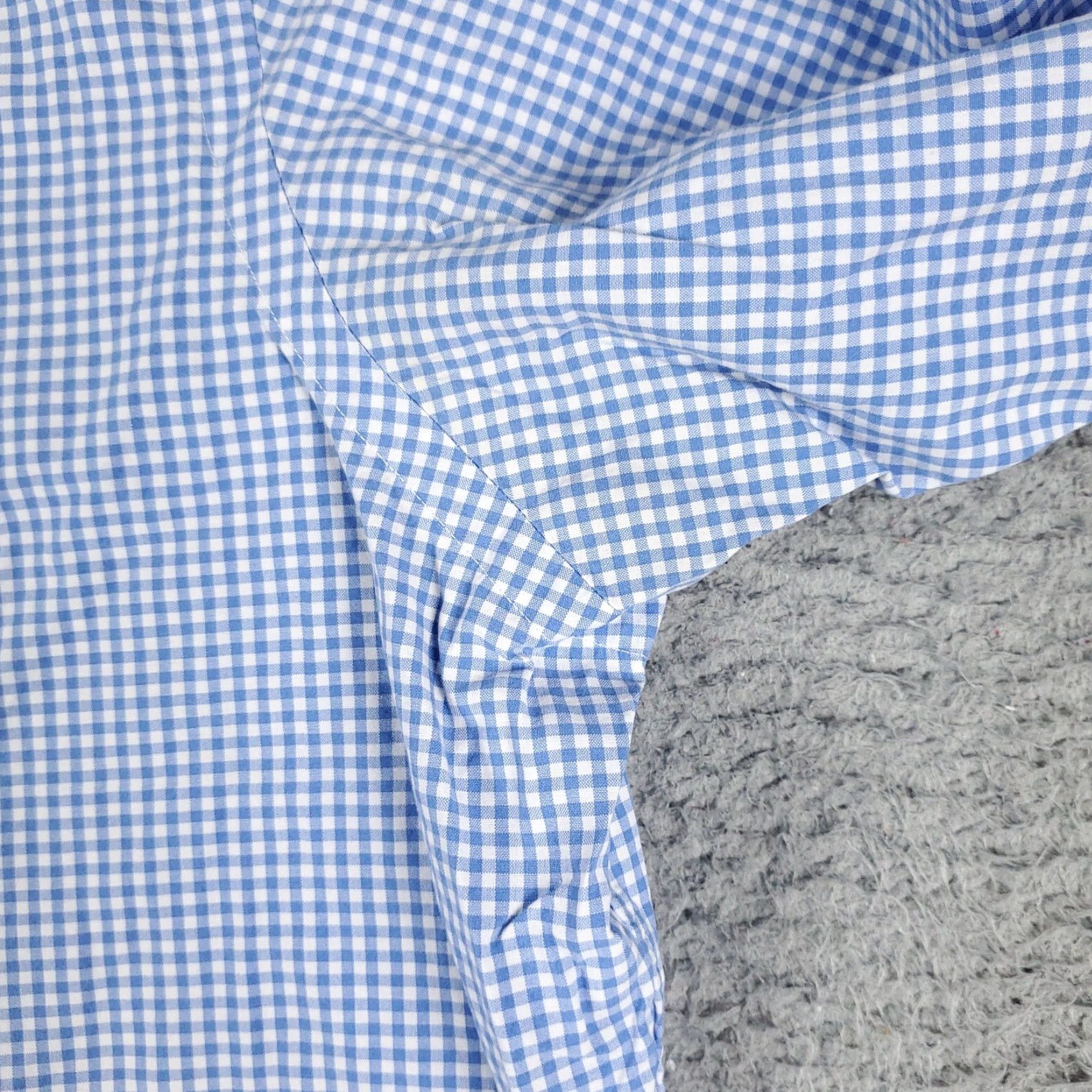 Ralph Lauren VINTAGE Ralph Lauren Shirt Men's 16.5 Blue Check Dress Button Up Long Sleeve Non-Iron Pockets 90s Classic Mens Size 42R - 4 Thumbnail