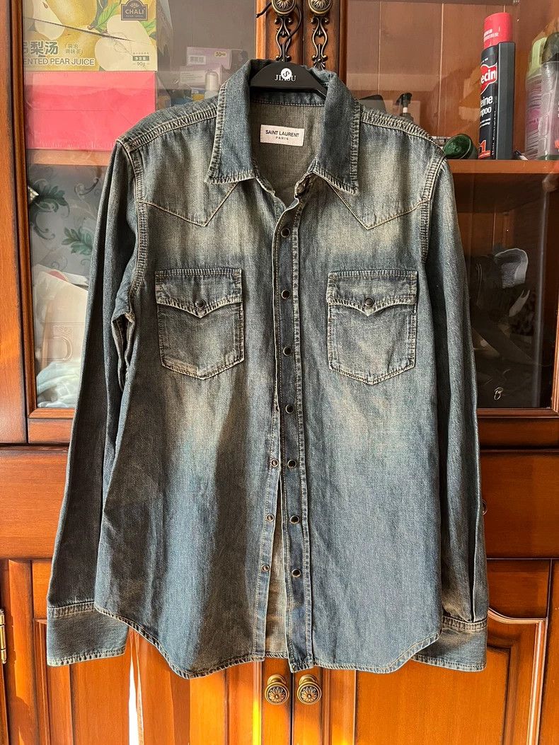 Saint Laurent Paris Saint Laurent Parisdenim jacket 2504-Nextarrow Size S / US 4 / IT 40 - 1 Thumbnail