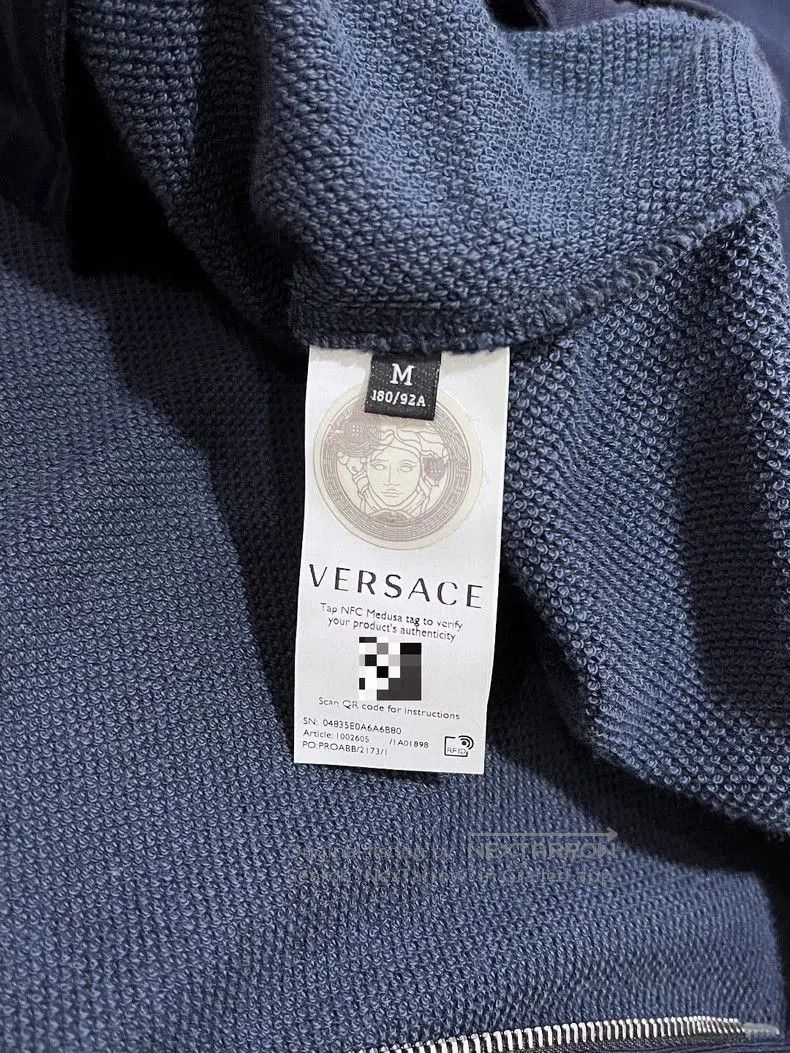 Versace Versace Blue Letter Embroidery Cardigan. Size US M / EU 48-50 / 2 - 7 Thumbnail