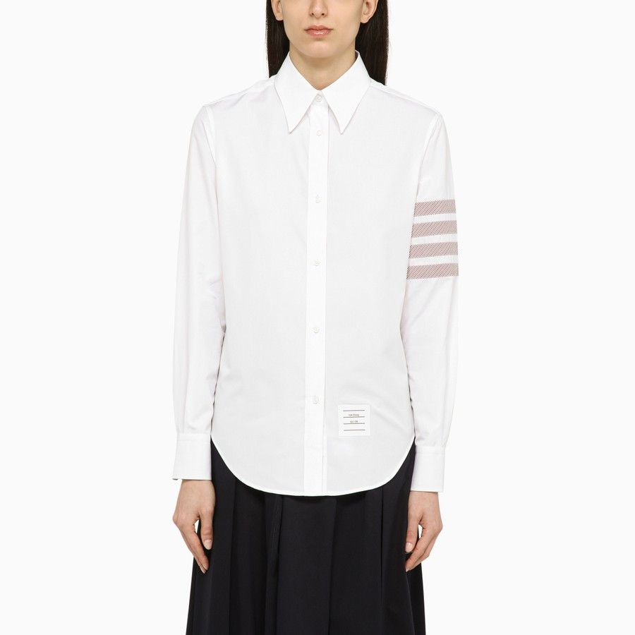 Thom Browne o1d2blof1024 Cotton Shirt in White Size S / US 4 / IT 40 - 1 Thumbnail