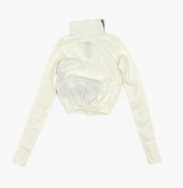 Rick Owens Rick Owens Off-White Asymmetric Zip Cropped High Neck Jacket Size US XS / EU 42 / 0 - 2 Thumbnail