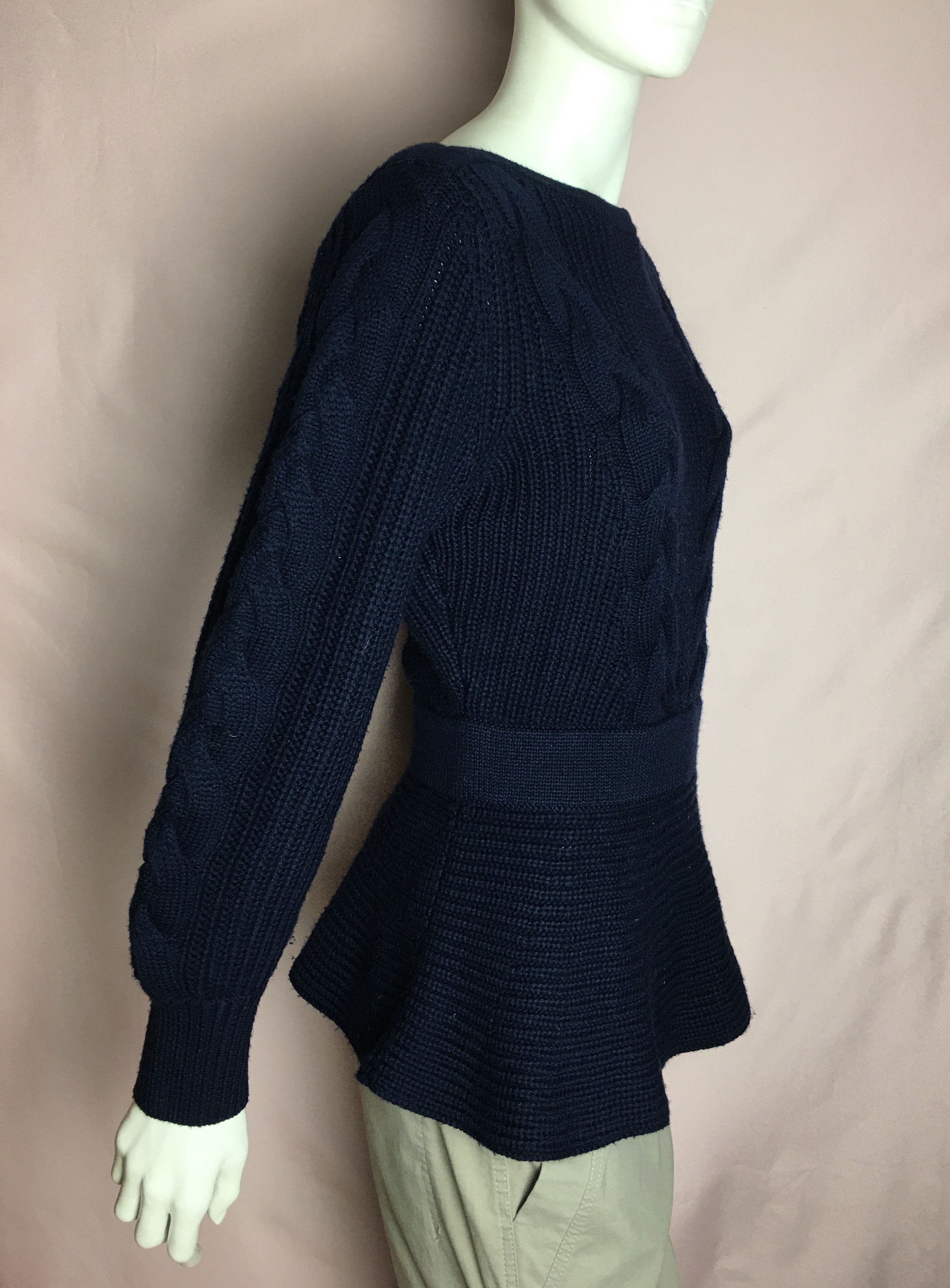 Other THE FOLD London Merino Wool Cable Knit Peplum Sweater Size M Size M / US 6-8 / IT 42-44 - 3 Thumbnail