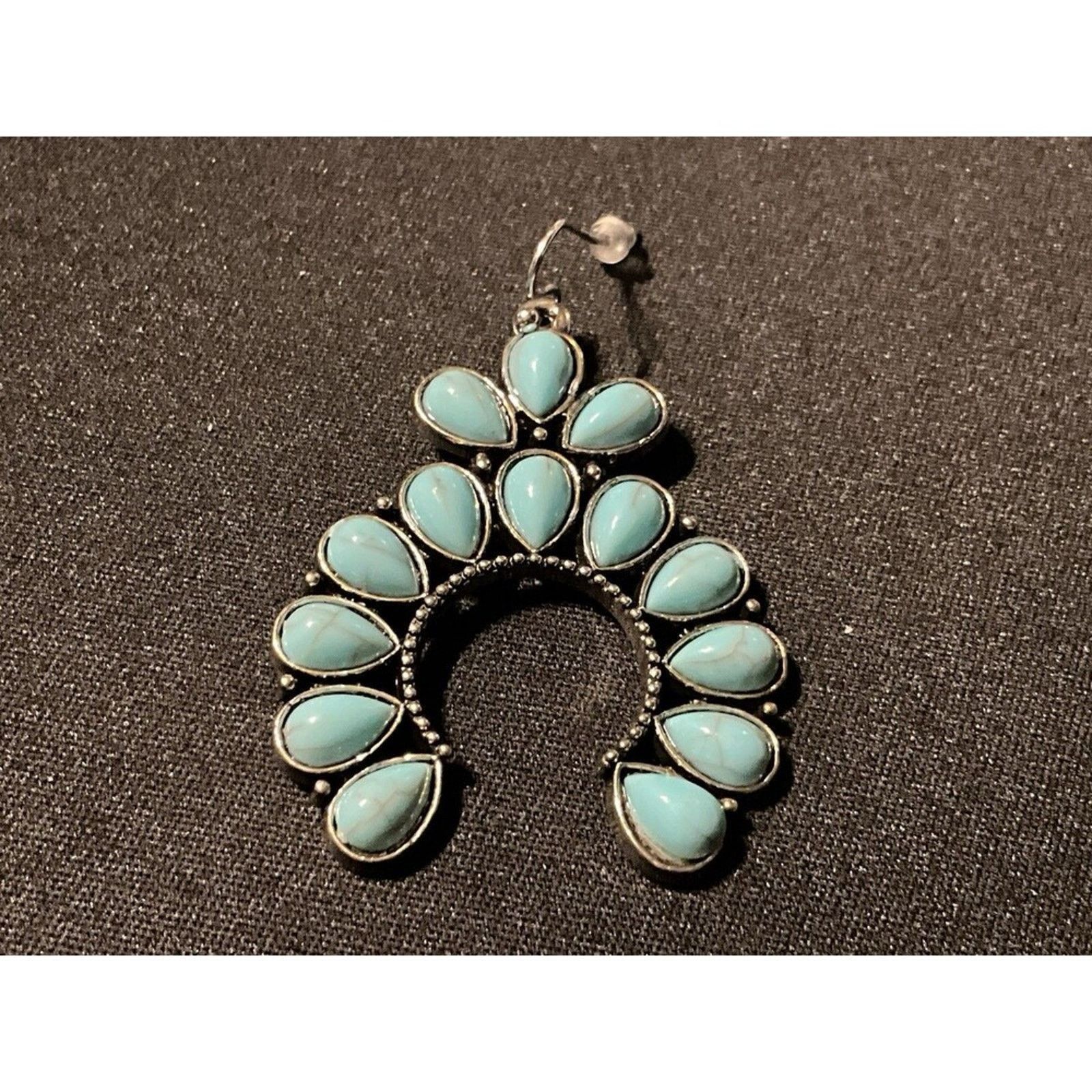 Other Pink Linen Reconstituted Turquoise Squash Blossom Earrings Size ONE SIZE - 1 Thumbnail