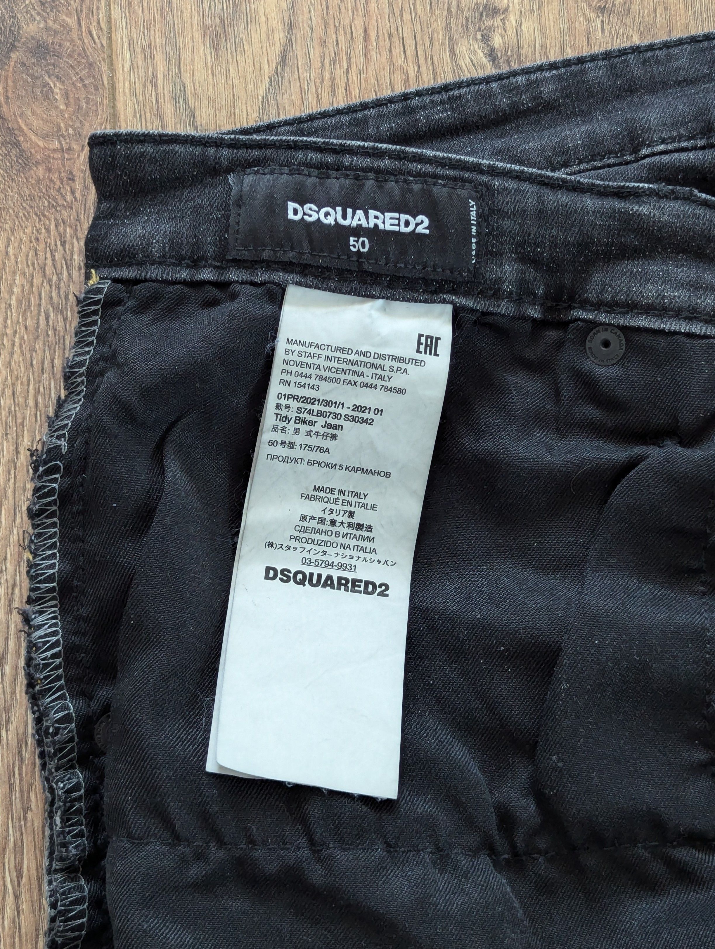 Dsquared2 Dsquared2 Tidy Biker Jean Black Men's Pants Luxury Brand Size US 34 / EU 50 - 16 Thumbnail