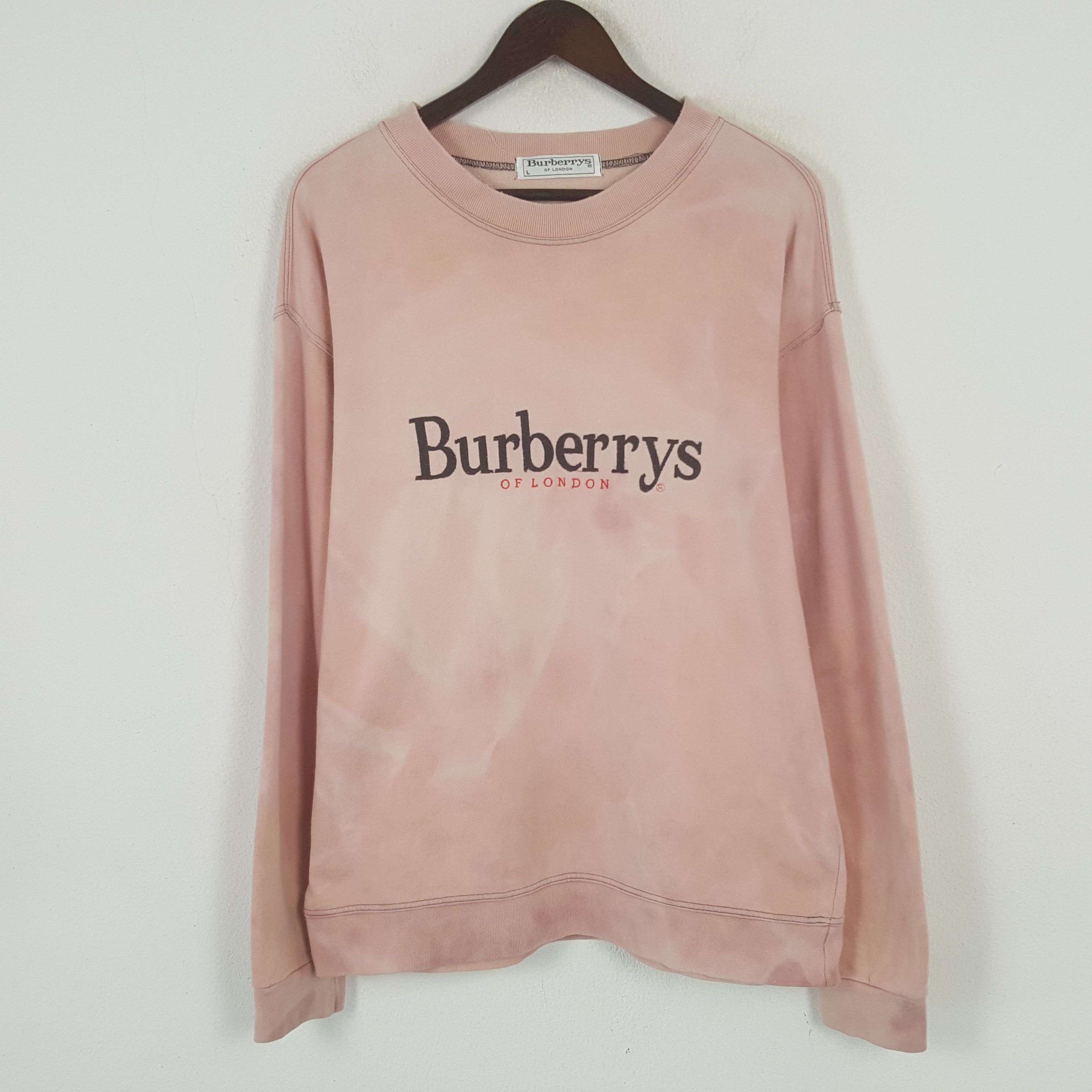 Burberry × Vintage Vintage Burberrys Acid Wash Embroidered Logo Sweatshirt Size US M / EU 48-50 / 2 - 1 Thumbnail