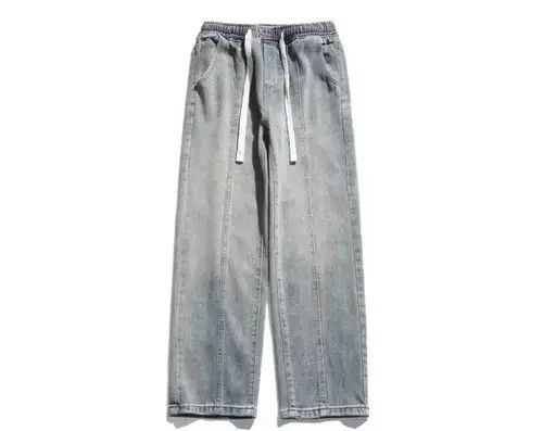 Jean Retro heavy industry old washed jeans hip-hop wide-leg pants Size US 32 / EU 48 - 1 Thumbnail