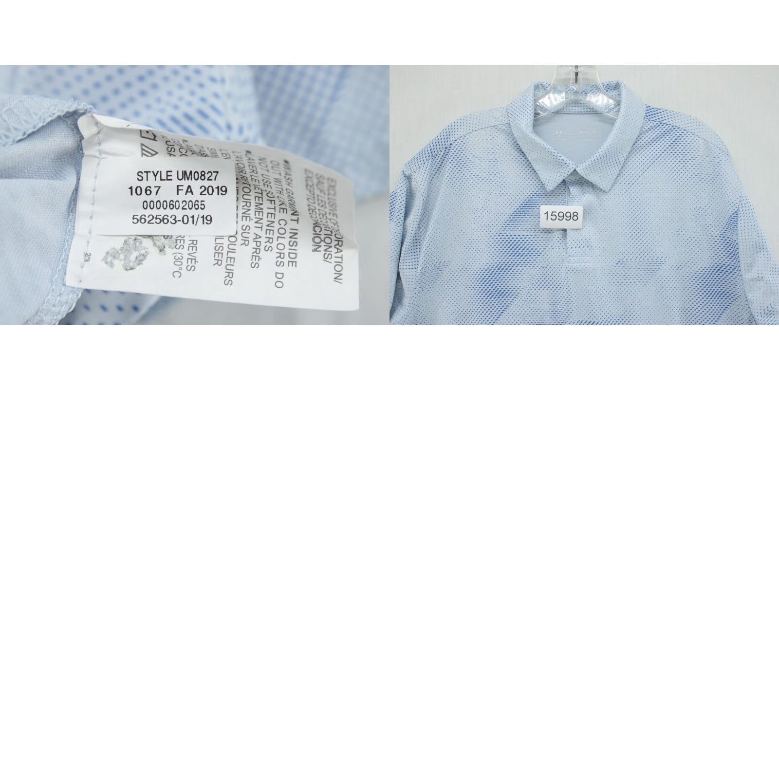 Under Armour VINTAGE Under Armour Shirt Mens XL Blue Geometric Heat Gear Golf Polo Loose Fit Size US XL / EU 56 / 4 - 8 Thumbnail
