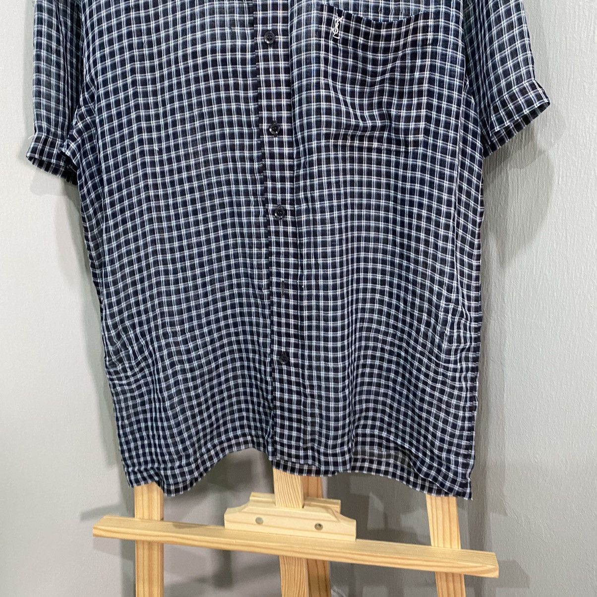 Yves Saint Laurent Vintage Yves Saint Laurent (YSL) Embroidered Logo Checkered Size US L / EU 52-54 / 3 - 4 Thumbnail