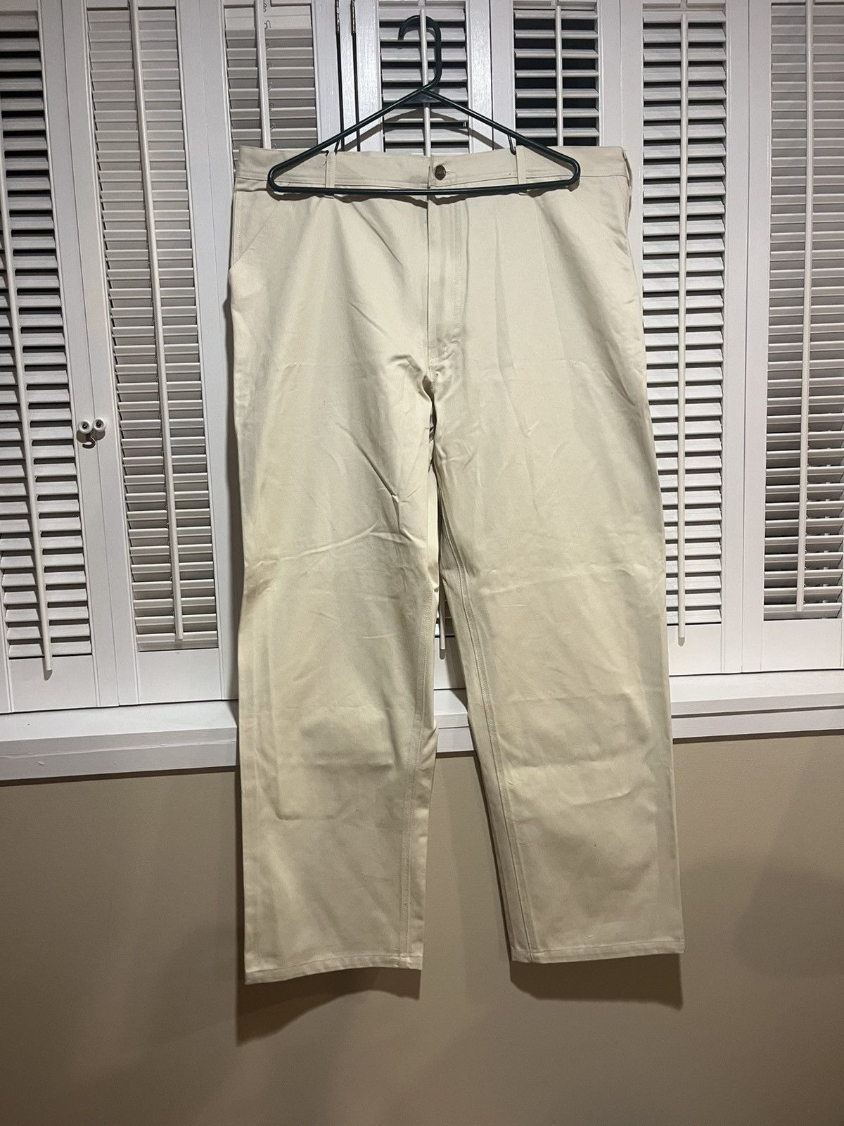 Vintage 90s Rugged Blue Canvas Utility Pants / 42x32 Size US 42 / EU 58 - 1 Thumbnail