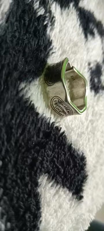 Other Letter Carving Green Stripe Retro Ring Size ONE SIZE - 6 Thumbnail