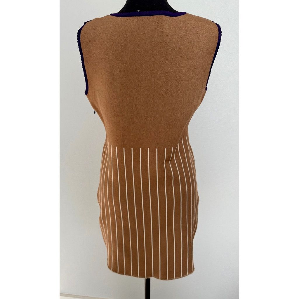 Zac Posen Zac Posen Le Spoke Knit Dress Sleeveless Purple Brown Ivory Size XL / US 12-14 / IT 48-50 - 4 Thumbnail