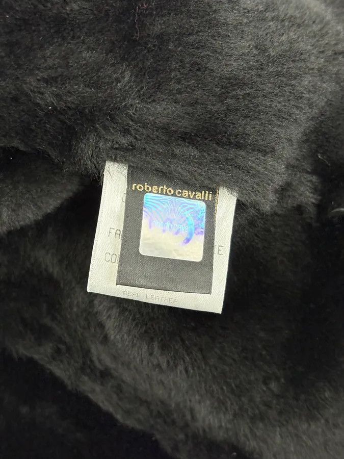 Roberto Cavalli 2000s Roberto Cavalli Black & Golden Royal Shearling Jacket Size M / US 6-8 / IT 42-44 - 12 Thumbnail