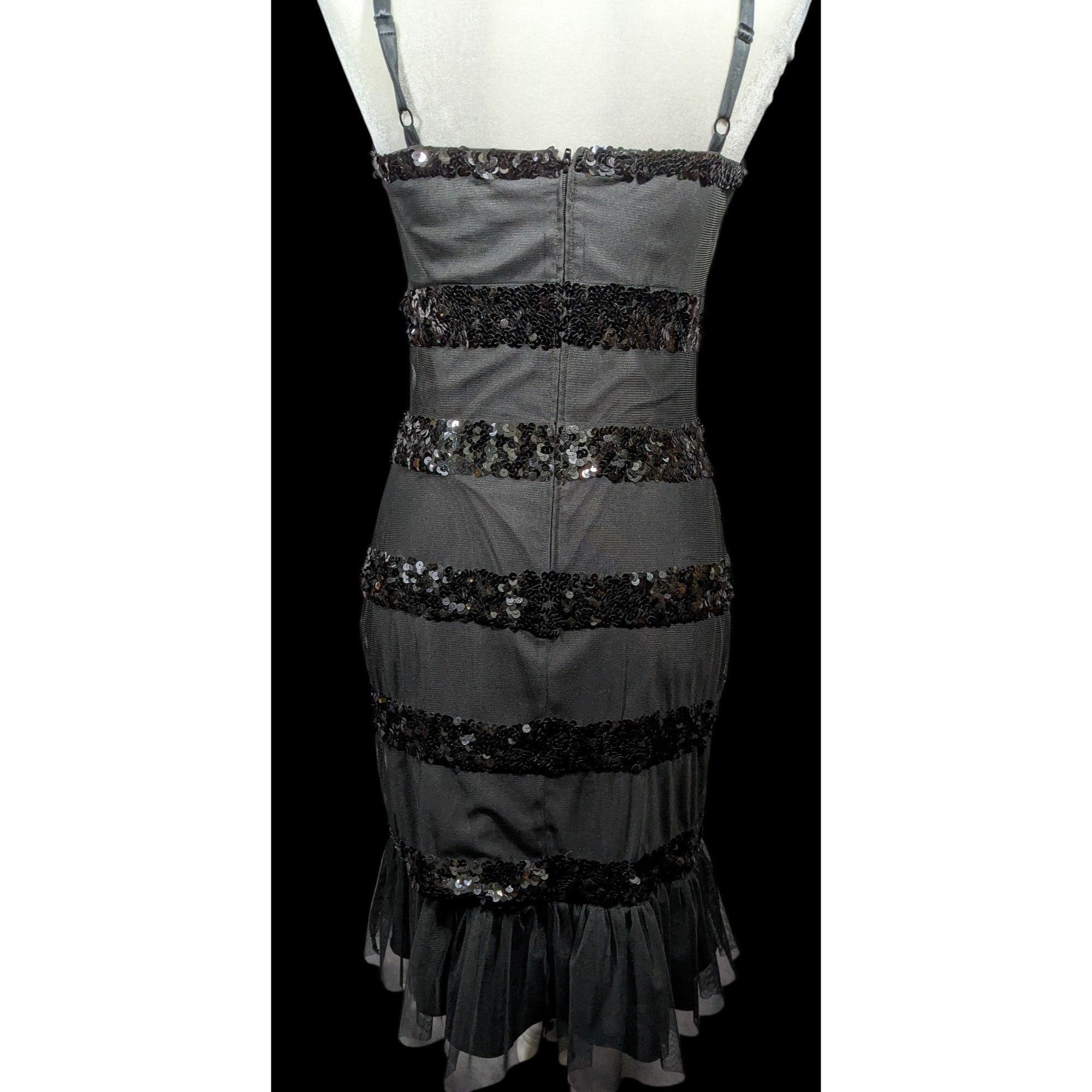 Betsey Johnson Betsey Johnson Evening Black Sequin Striped Dress Size 6 Size M / US 6-8 / IT 42-44 - 8 Thumbnail